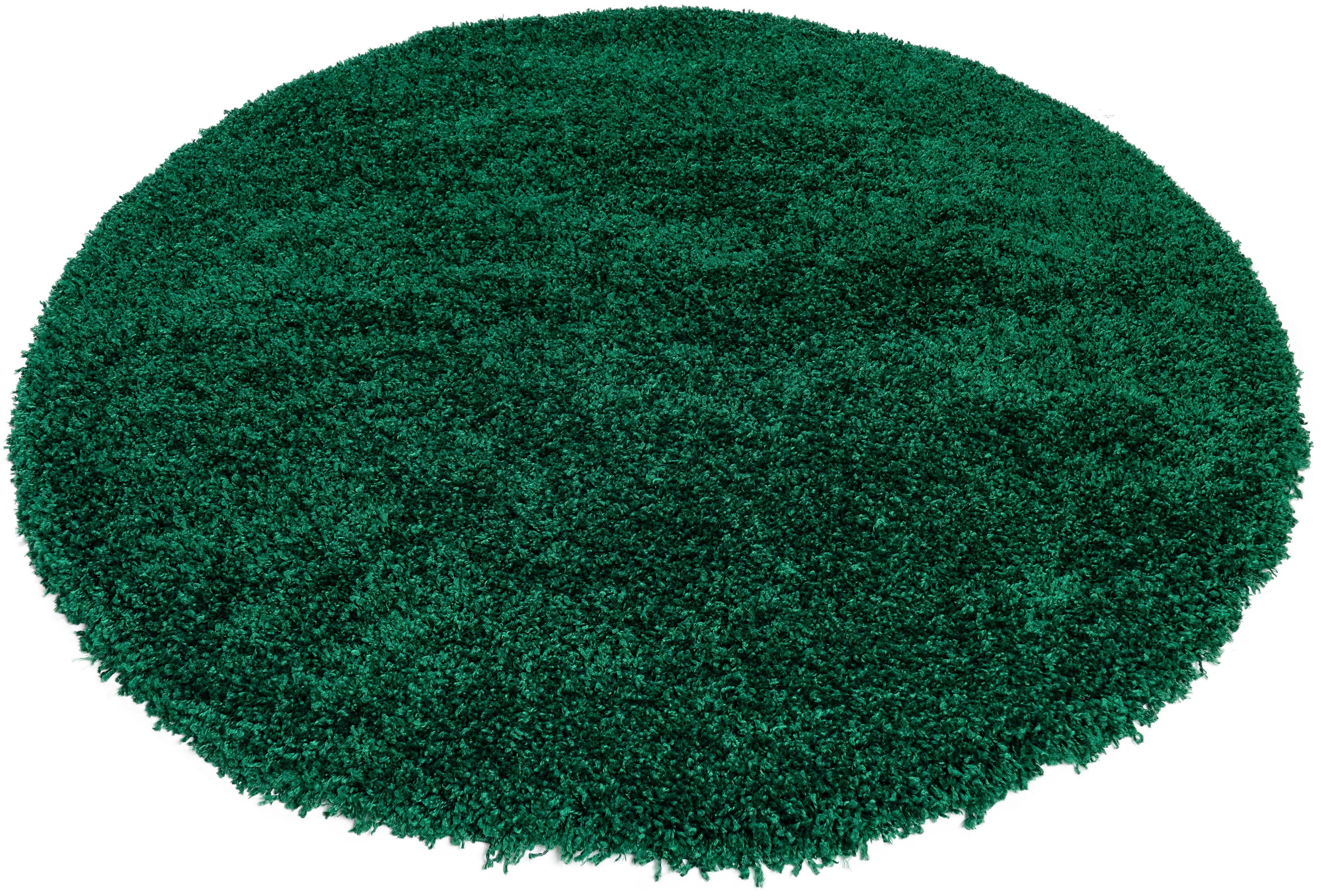 Teppich Viva Teppich rund, Home affaire, rund, Höhe: 45 mm, Uni-Farben, einfarbig, besonders weich und kuschelig dunkelgrün