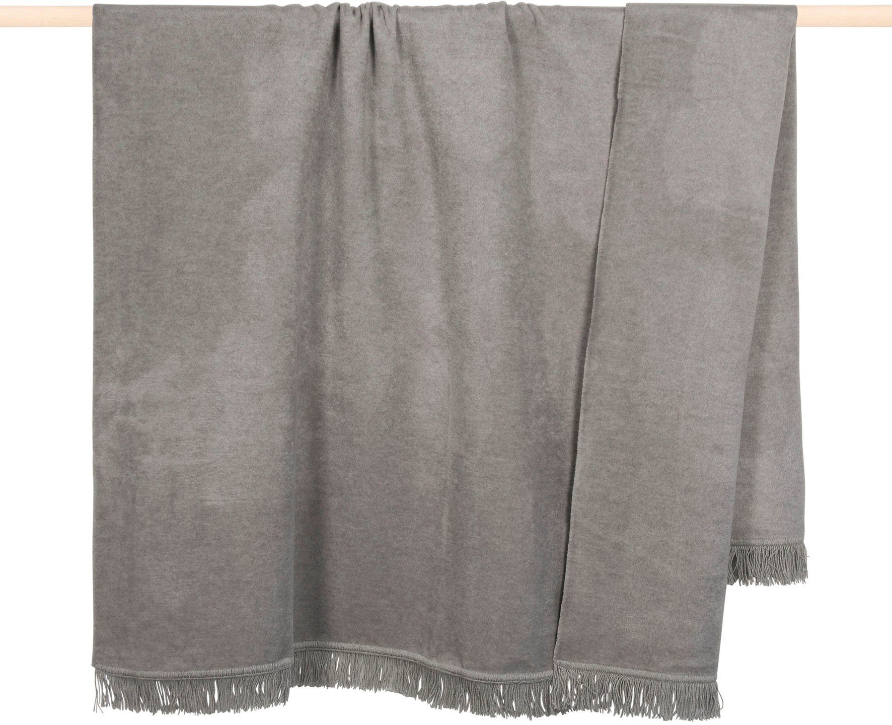 Wohndecke SYDNEY, PAD, Made in Europe, Kuscheldecke, Uni Farben, mit Fransen, 150x200 cm