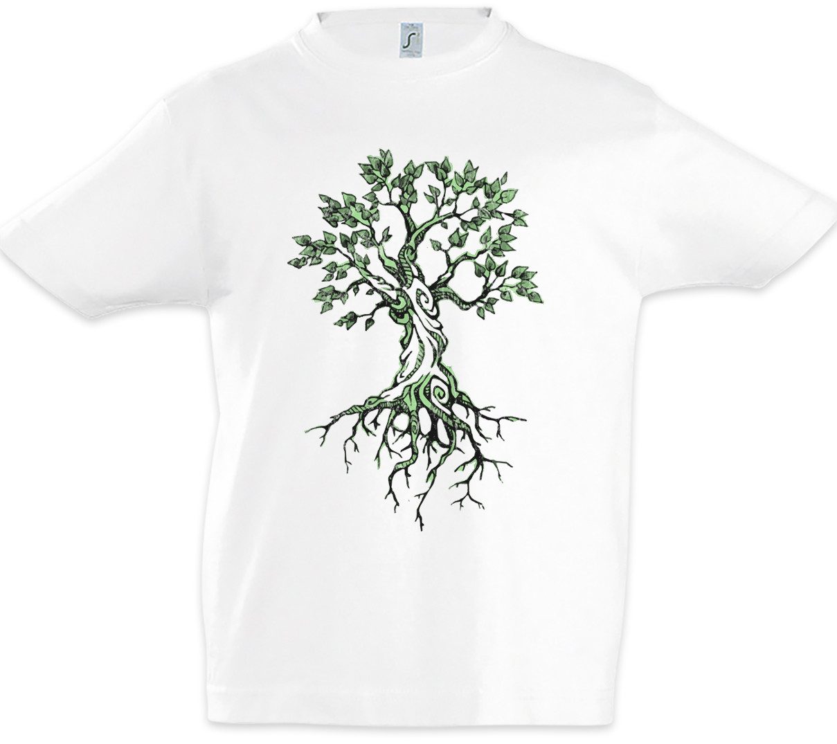 Print-Shirt Yggdrasil VIII Kinder T-Shirt Asen Celtic Irminsul Tree Loki Life Of