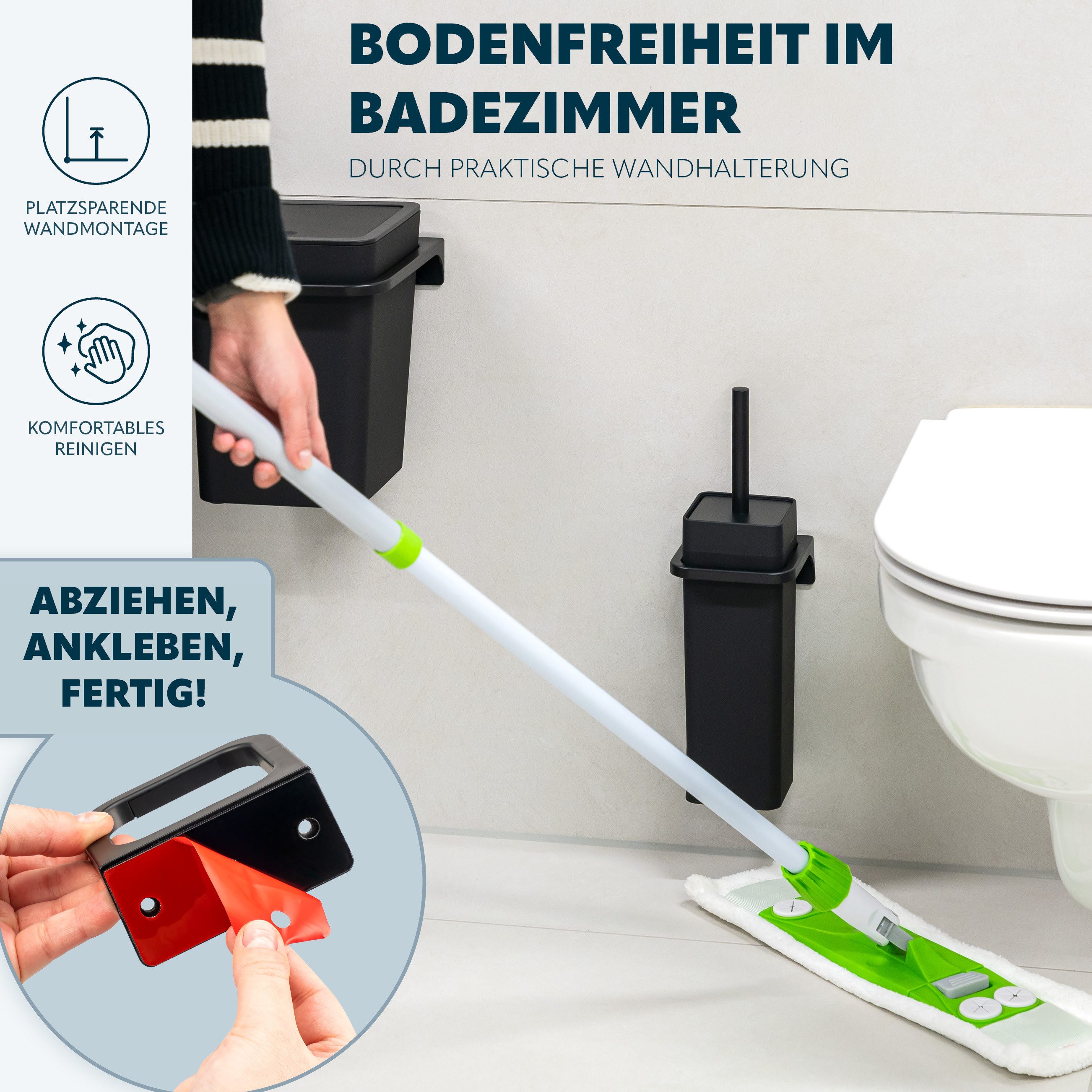 bremermann WC-Reinigungsbürste WC-Garnitur SAVONA Softtouch inkl. Wandhalterung, eckig, (1-tlg)
