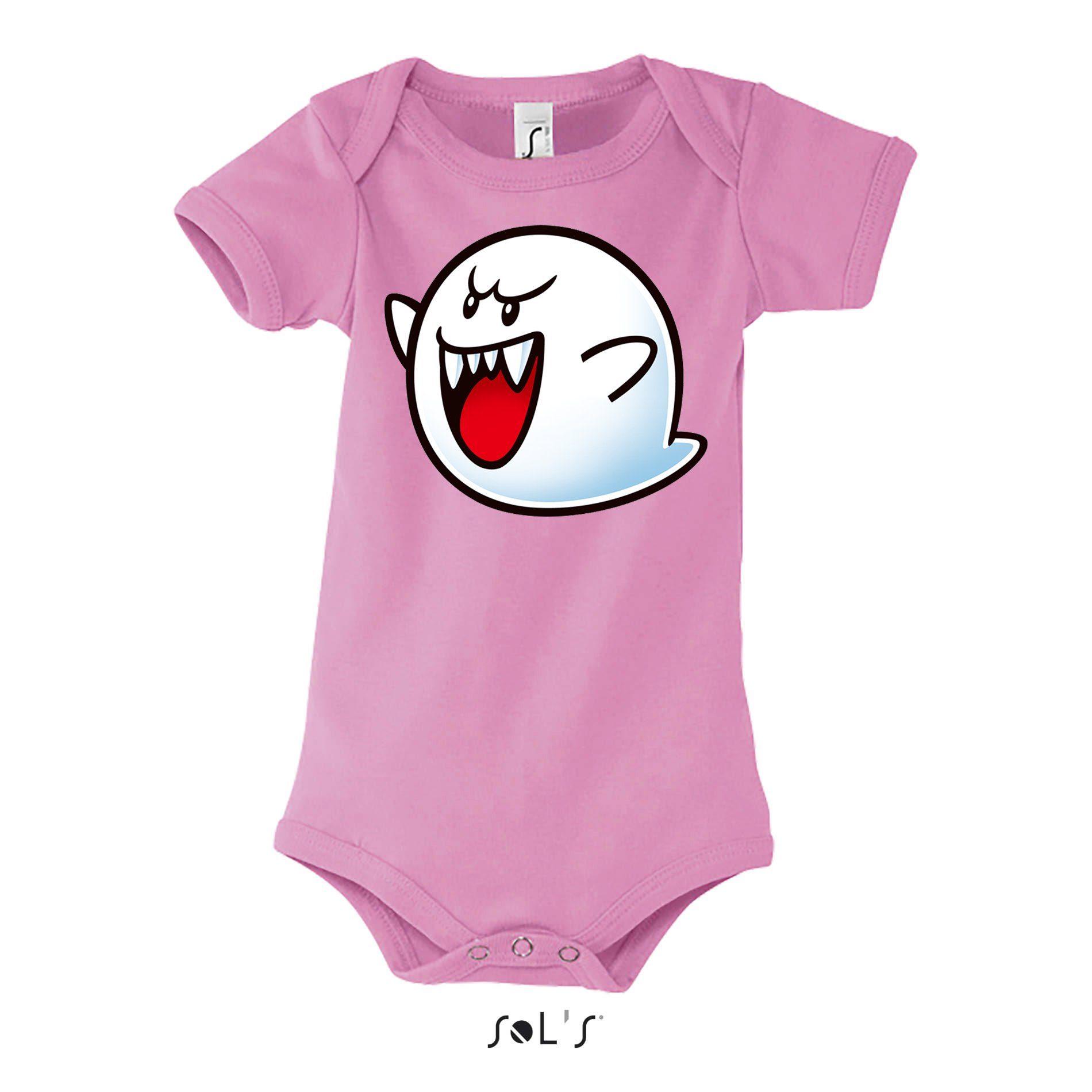 Blondie & Brownie Strampler Kinder Baby Super Mario Boo Gespenst Geist Retro Konsole