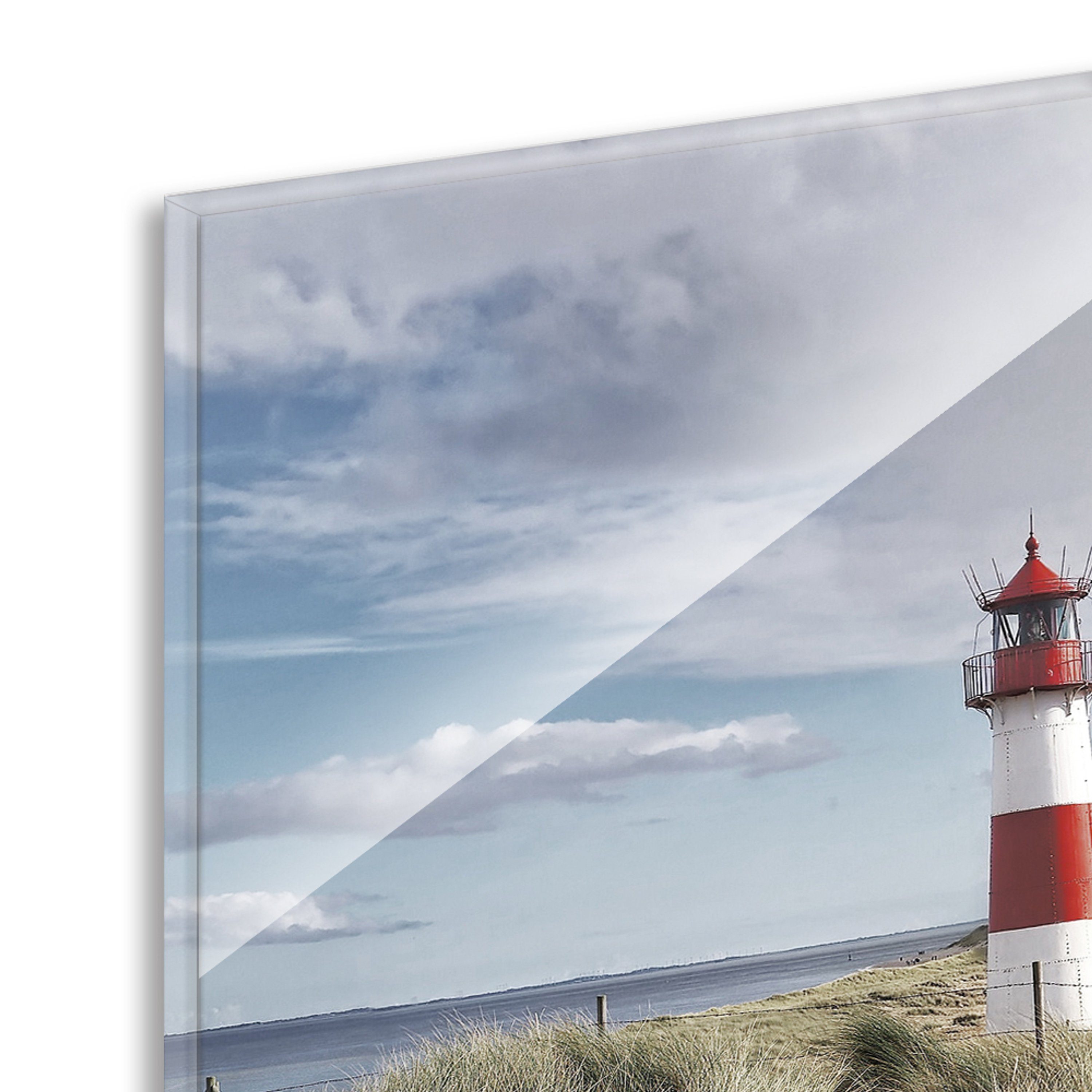 und artissimo mehrteiliges Glasbild aus Glas 3-Teiler Bild Glasbild Meer 150x50cm Strand