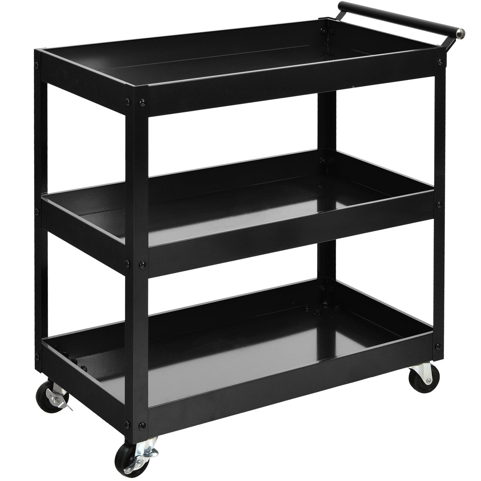 COSTWAY Küchenwagen, auf Rollen, mit 3 Ebenen & Griff, 76 x 38 x 79cm günstig online kaufen