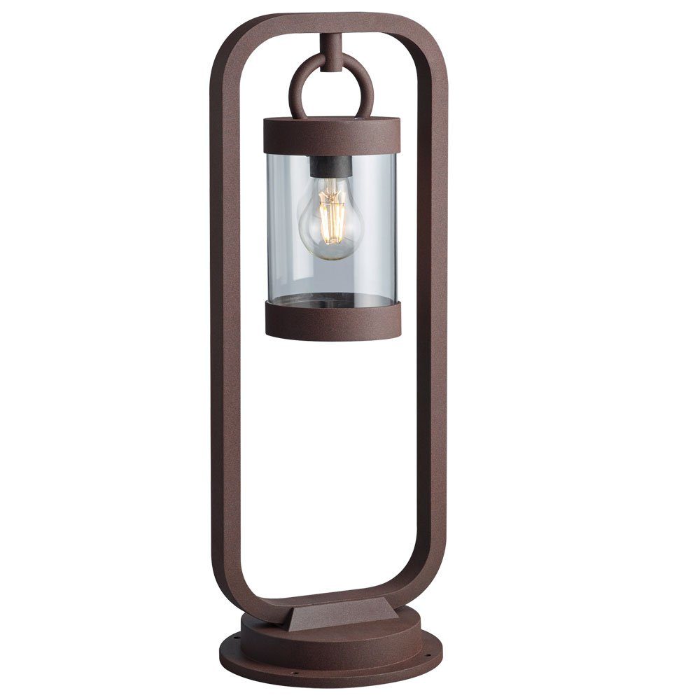 etc-shop LED Außen-Stehlampe, Leuchtmittel nicht inklusive, Außenstehleuchte Sockelleuchte Wegeleuchte rost Retro Gartenleuchte
