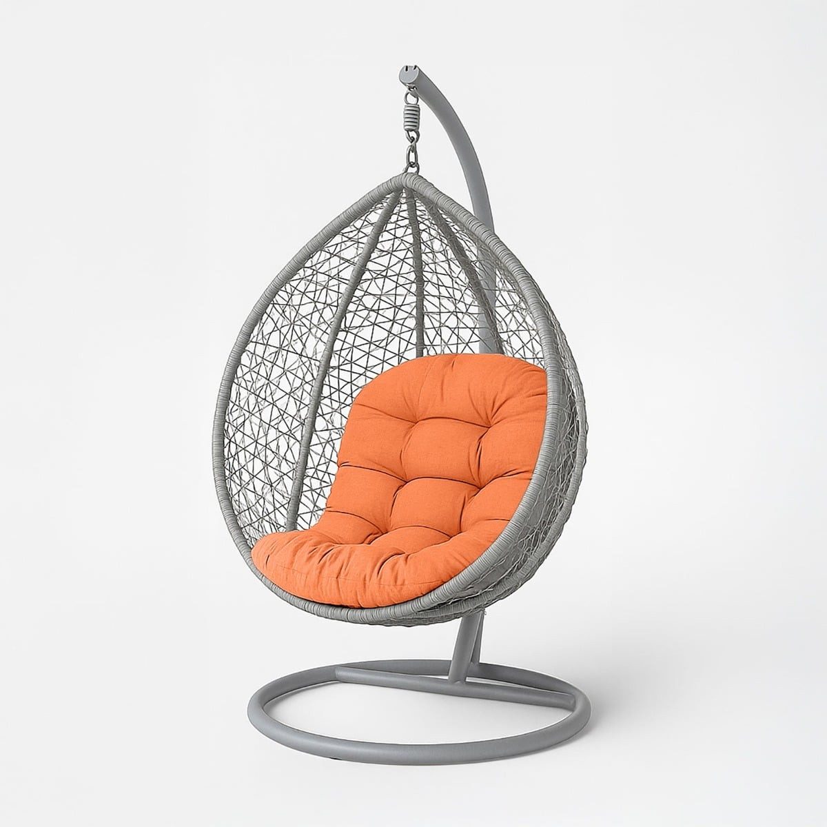 Homescapes Sitzkissen Halbrundes Kissen für Hängesessel – Terracotta-Orange