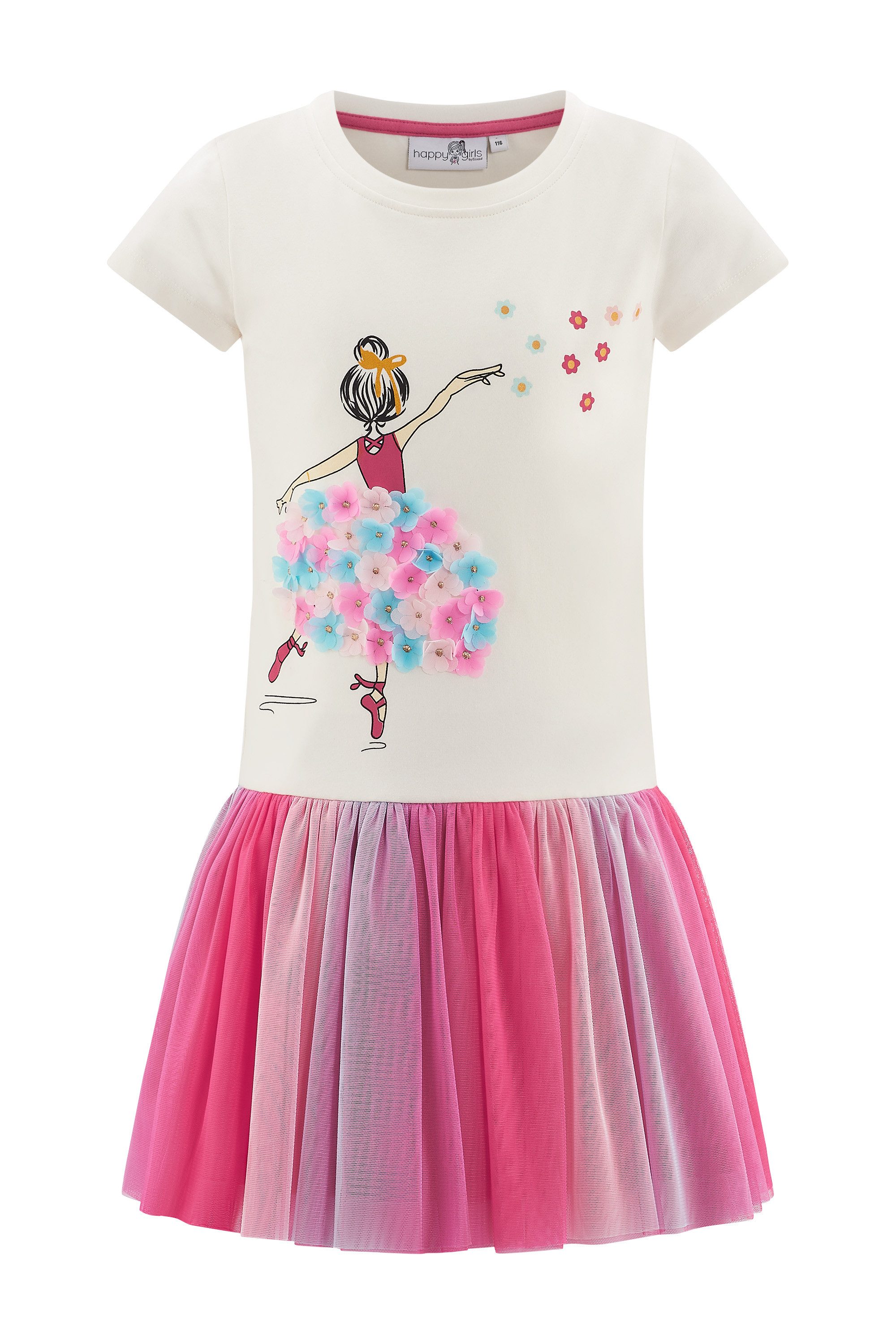 happy girls Sommerkleid mit angesetztem Tüllrock und hochwertigem Frontmotiv