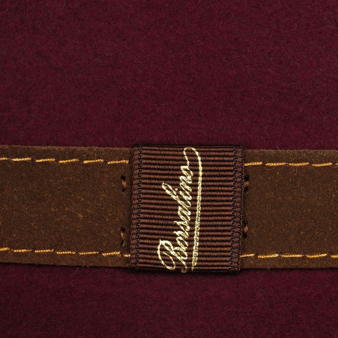 Borsalino Filzhut (1-St) Fedora in Made mit Italy Lederband, bordeaux