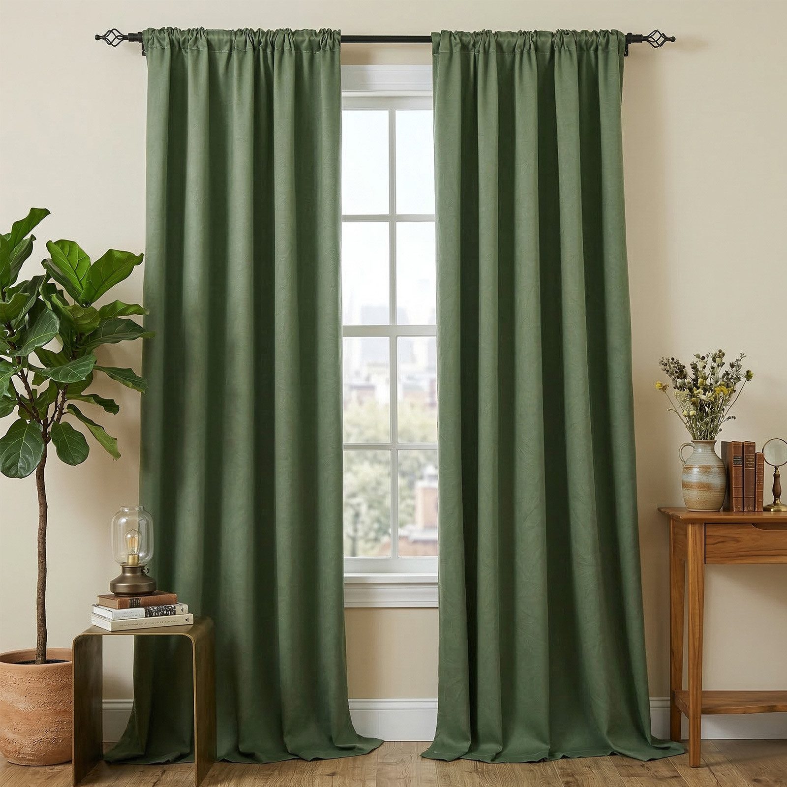 Lapamax Verdunkelungsvorhang Blumenvorhang Kräuselband Blickdicht Vorhang, Thermo Hitzeschutz (2 St), Multifunktionsband, verdunkelnd, Polyester, für Wohnzimmer, Schlafzimmer