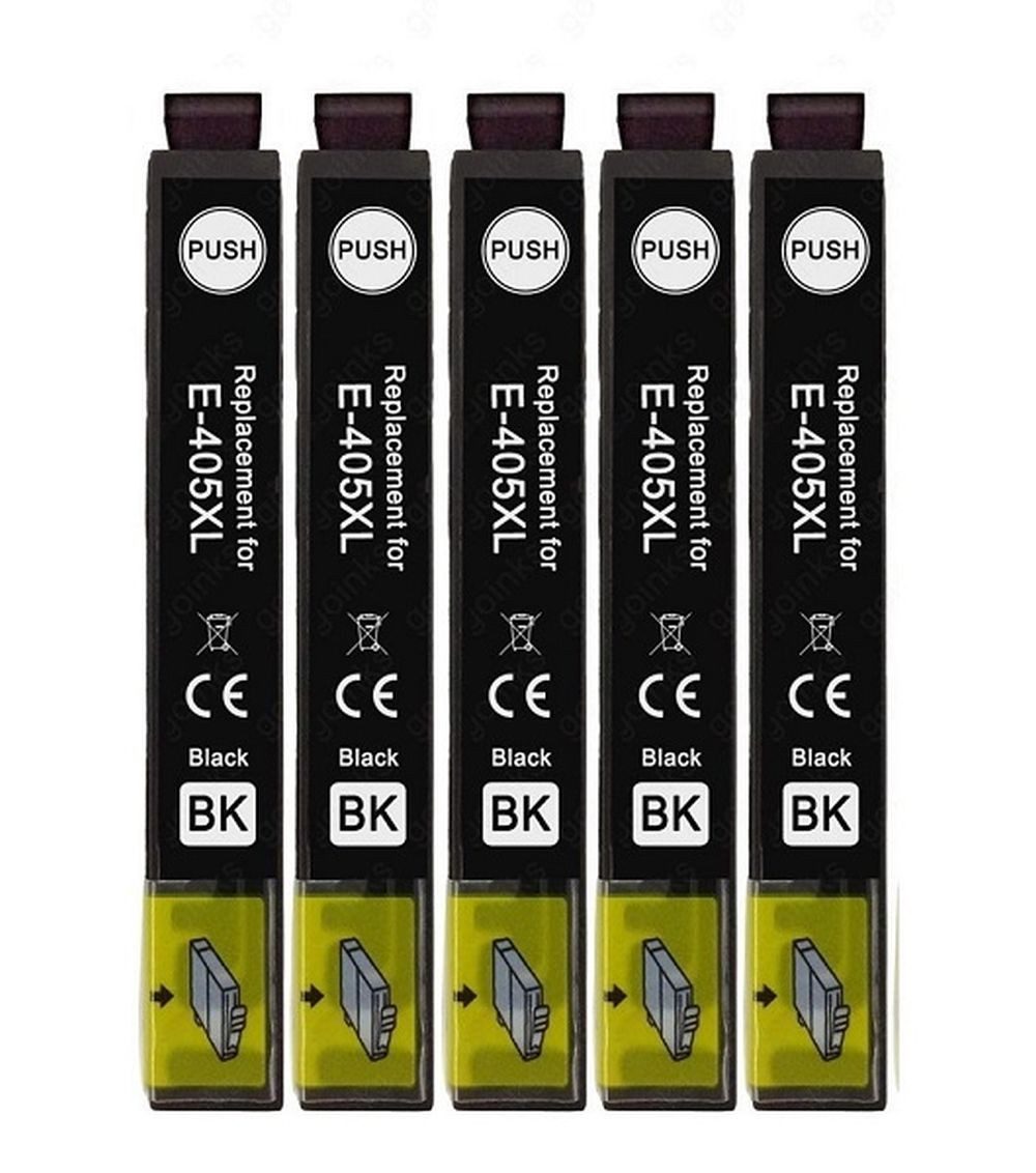 inkpro 5 x Druckerpatrone 405XL BK kompatibel mit Epson 405 XL schwarz Tintenpatrone (für Epson WorkForce WF-7310, WF-7830, WF-7835, WF-7840 und WorkForce Pro WF-3820, WF-3825, WF-4820, WF-4825, WF-4830, 5-tlg., XL Füllmenge je 25 ml)
