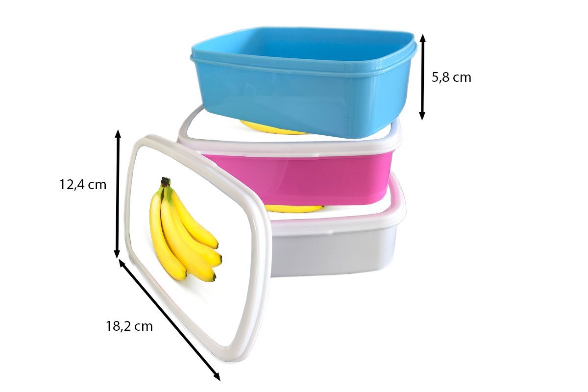 und (2-tlg), Mädchen Brotbox Kunststoff, Gelb - Lunchbox und Erwachsene, - Kinder Banane Brotdose, für MuchoWow für Obst, Jungs weiß
