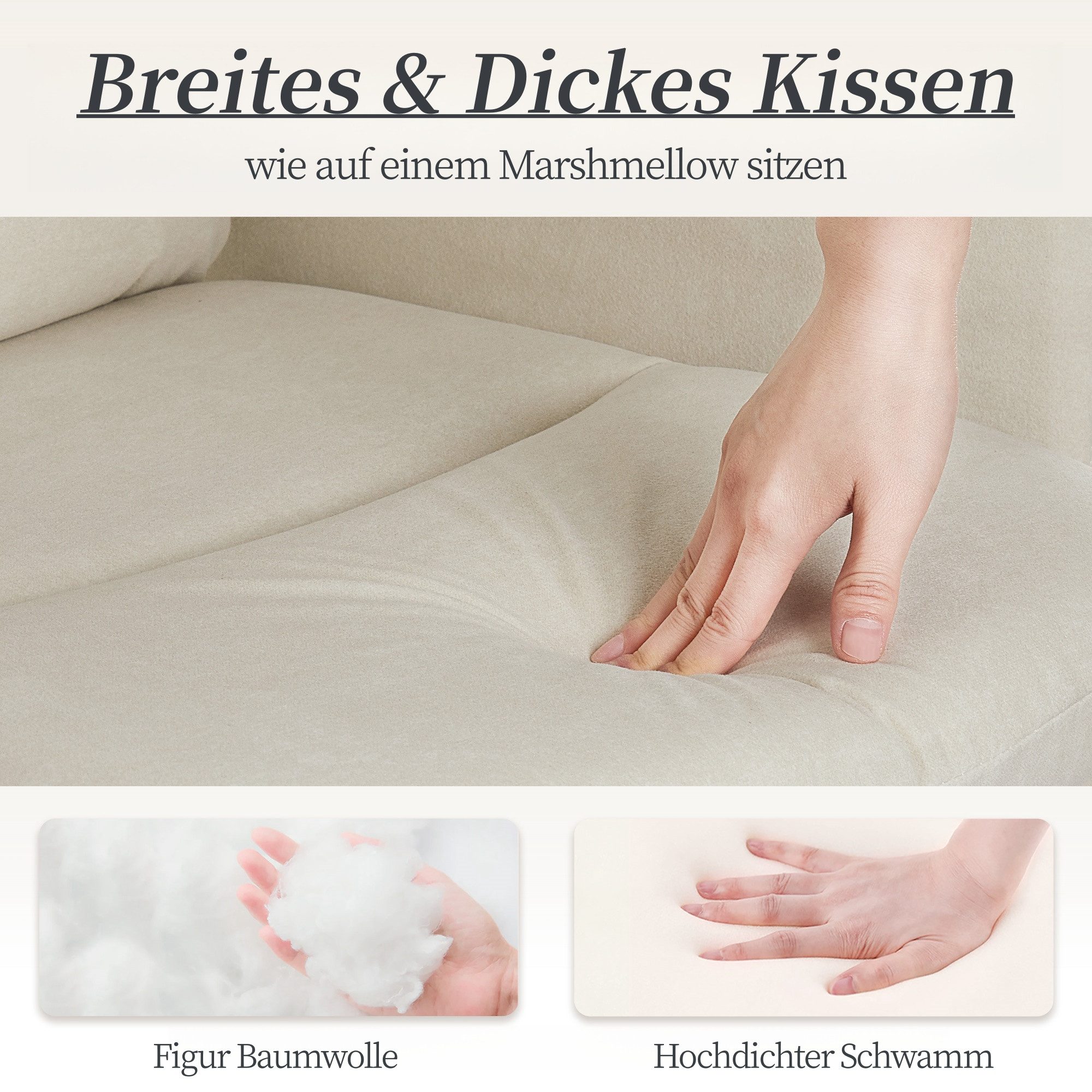 IWMH Bürostuhl Ergonomisch Schreibtischstuhl, Höhenverstellbar Drehstuhl mit Rollen, Lesesessel aus Stoff, Schminktisch Stuhl mit Höher Rückenlehne – Bild 5 von 5