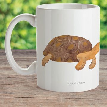 Mr. & Mrs. Panda Kinderbecher Schildkröte Marschieren - Weiß - Geschenk, Kunststoff Tasse, Schildkr, Kunststoff, Kindergeschichten Motive