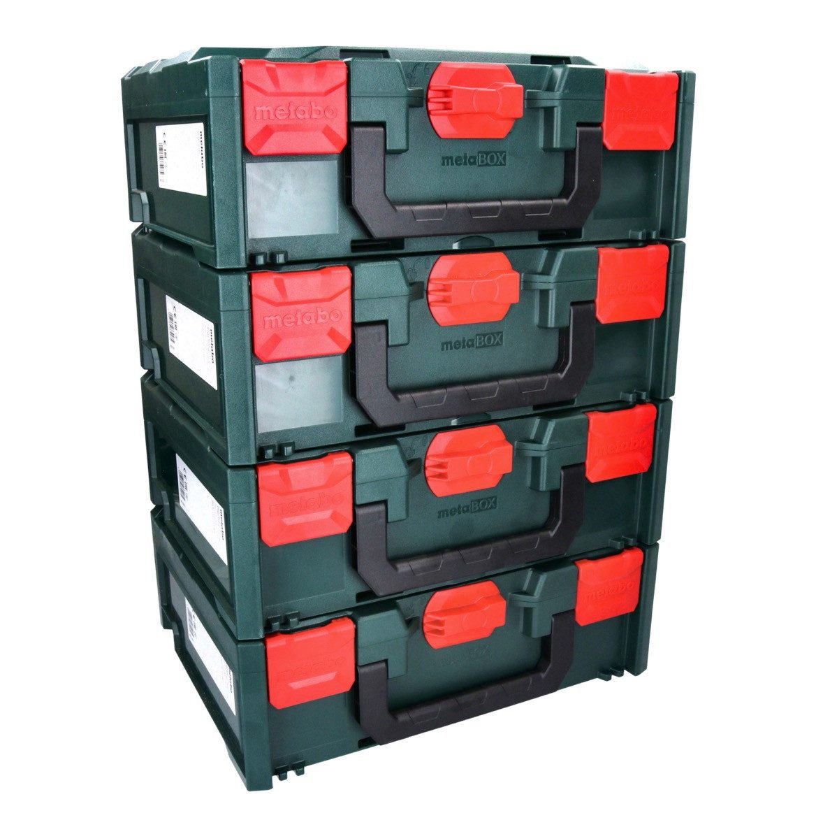 metabo Werkzeugkoffer metaBOX 145 Set 4x System Werkzeug Koffer Stapelbar 396 x 296 x 145