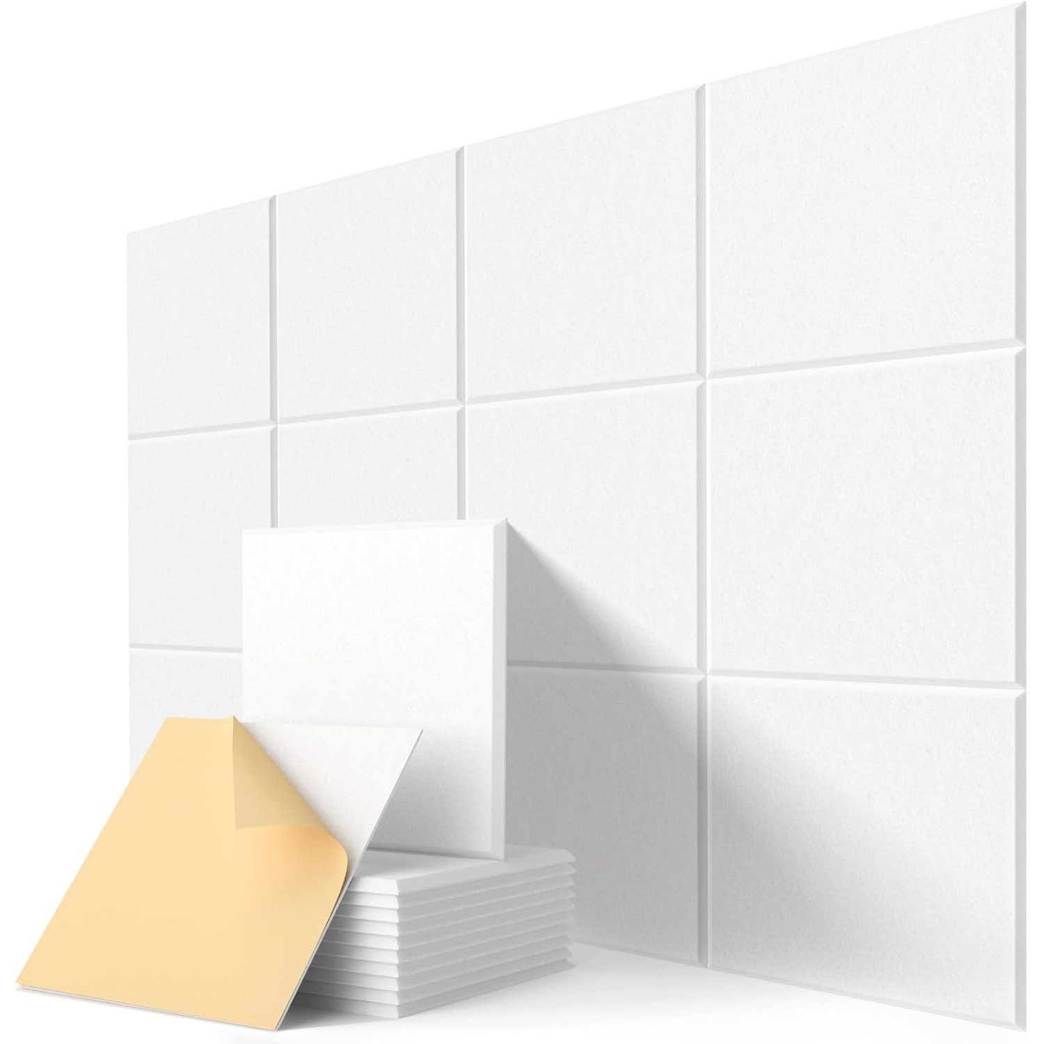 OSTWOLKE Akustikplatte Selbstklebend Schallabsorber Schallschutzplatten 30 x 30 x 0,9cm, (12-St), für Studio, Büro, Akustische Behandlung & Wanddekoration
