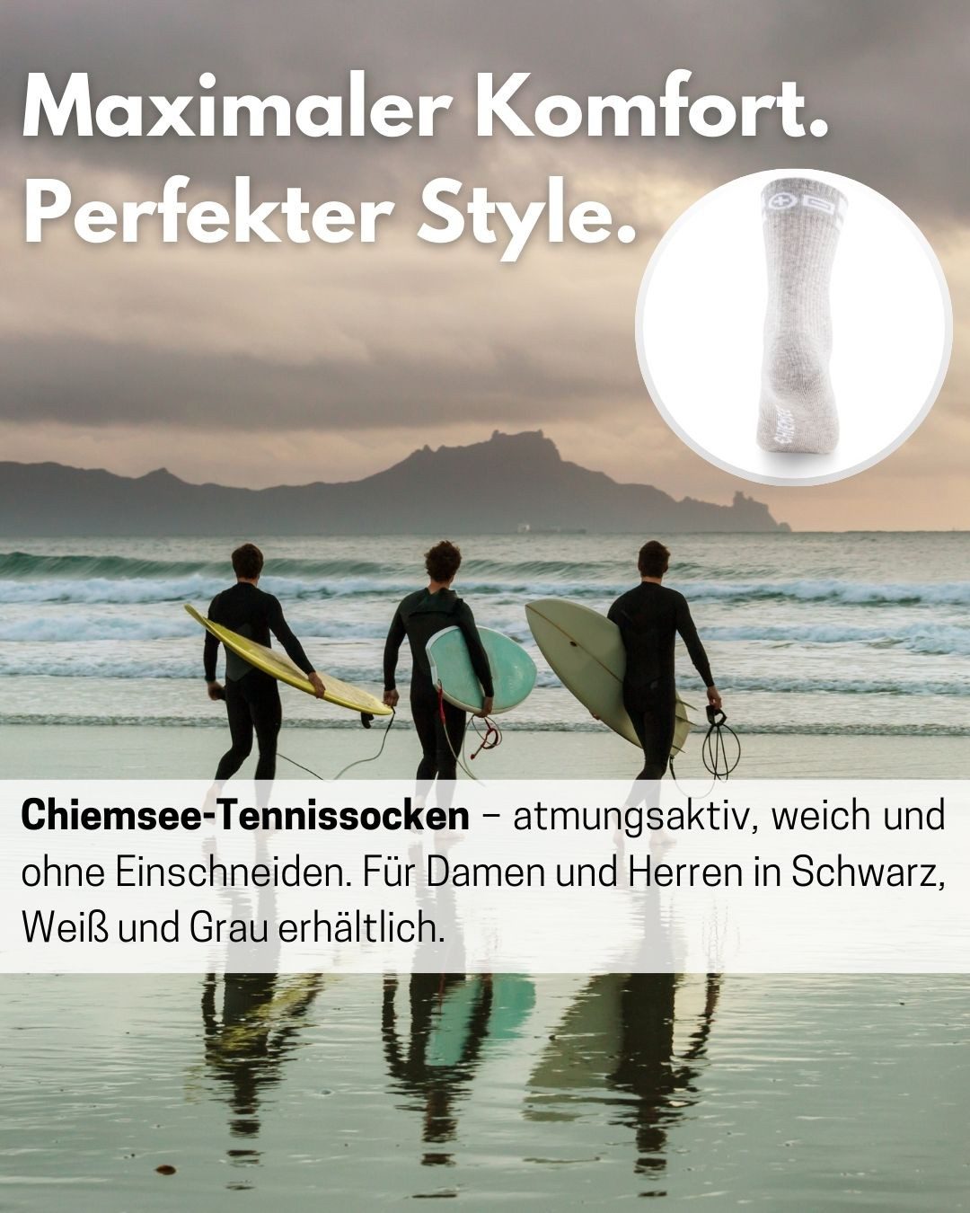Chiemsee Tennissocken Sportsocken Damen und Herren 6 Paar Crew Socken elastischer Komfortbund und flache Zehennaht