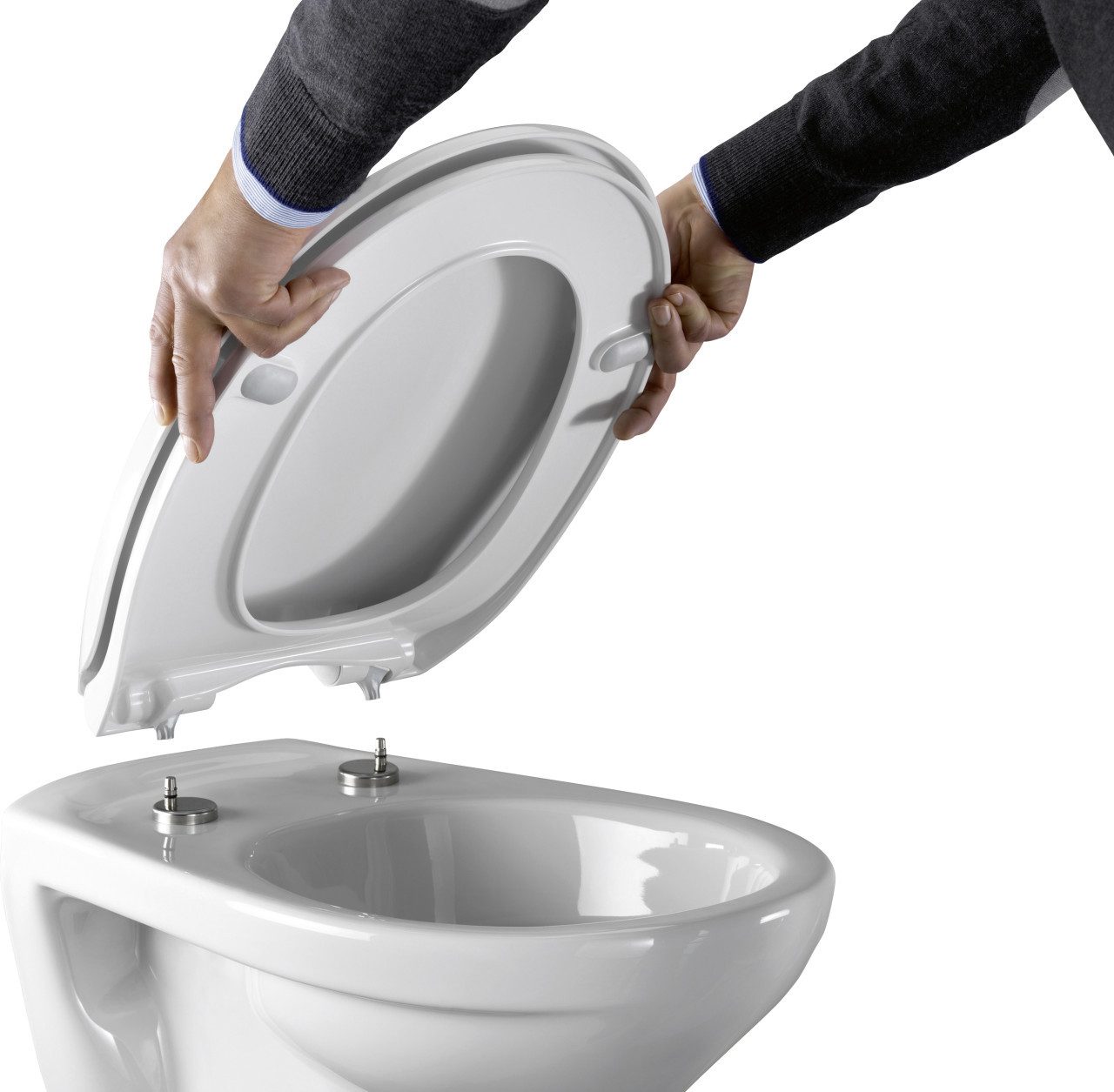 Pressalit WC-Sitz Pressalit WC-Sitz Aria mit Absenkautomatik und, Abnehmbar Absenkautomatik Edelstahlscharniere