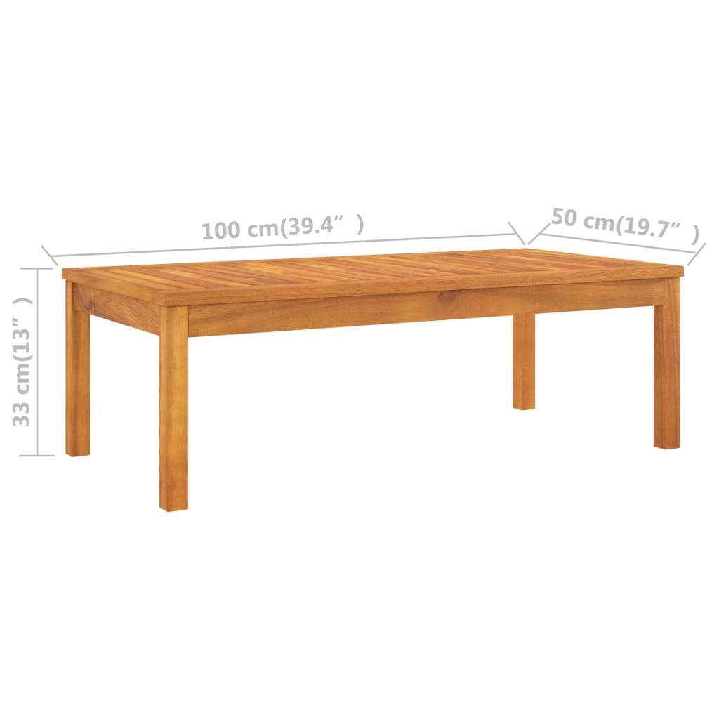 Sofatisch cm Holz Massivholz Akazie Kaffeetisch Gartentisch 100x50x33 vidaXL Couchtisch