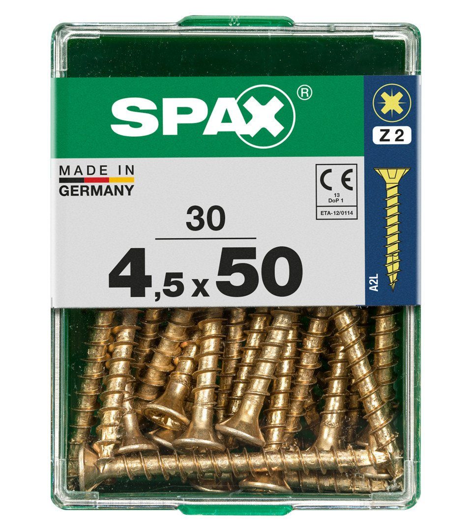 SPAX Holzbauschraube Spax Universalschrauben 4.5 x 50 mm PZ 2 - 30 Stk.