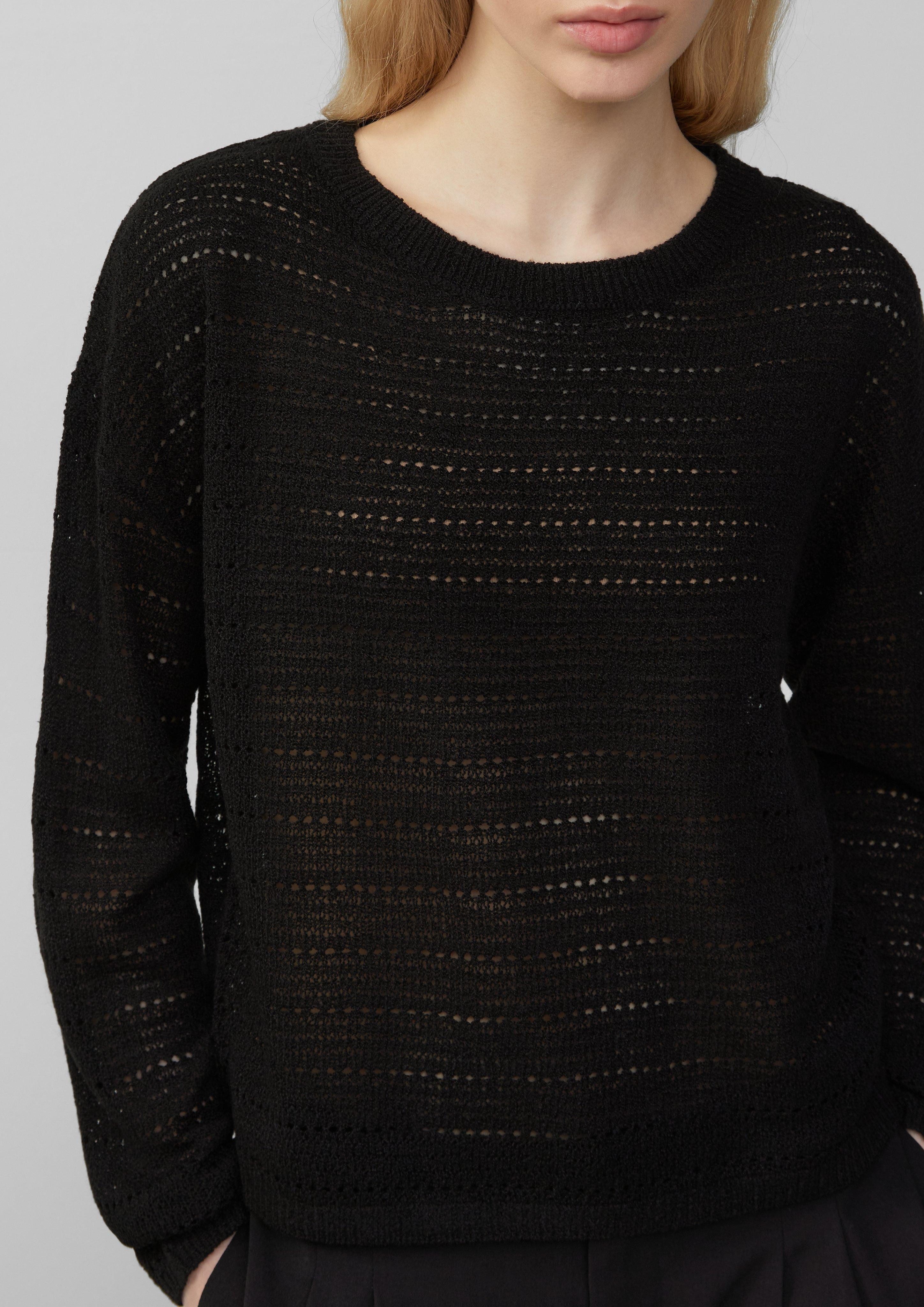 QS Strickpullover leichter Pullover mit Ajourmuster günstig online kaufen