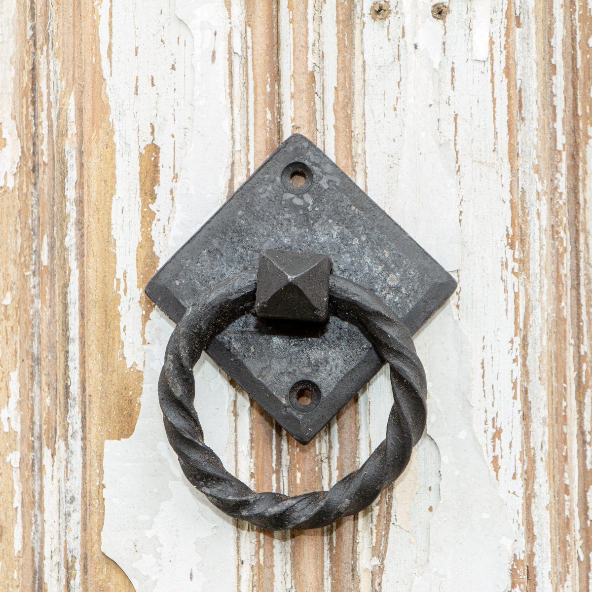Antikas Möbelbeschlag Schubladengriff, Ring, Klein, Eisen schwarz, H9,5xB7,1cm