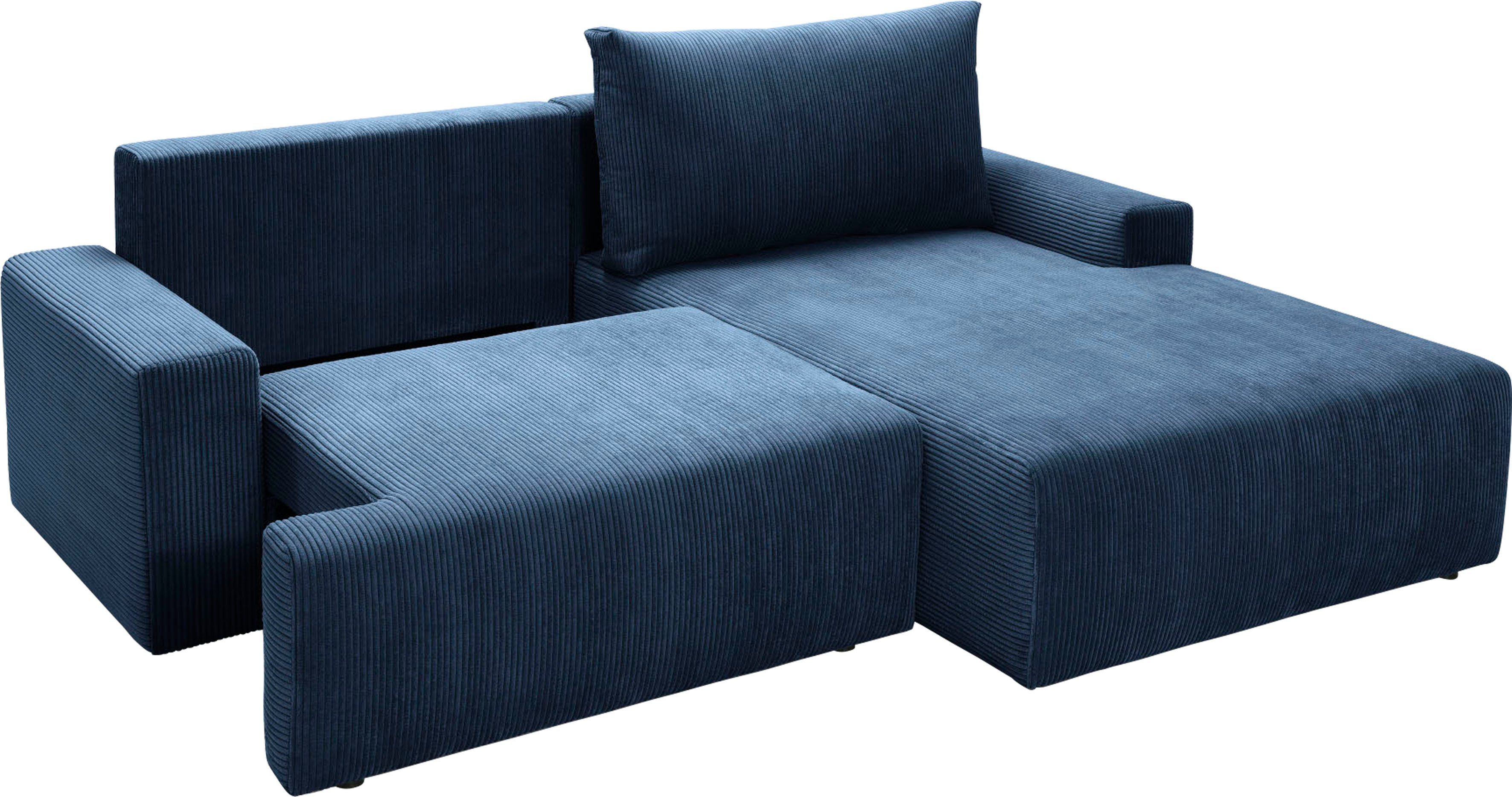 exxpo - Cord-Farben Orinoko, Bettkasten fashion und inklusive in navy Bettfunktion verschiedenen sofa Ecksofa
