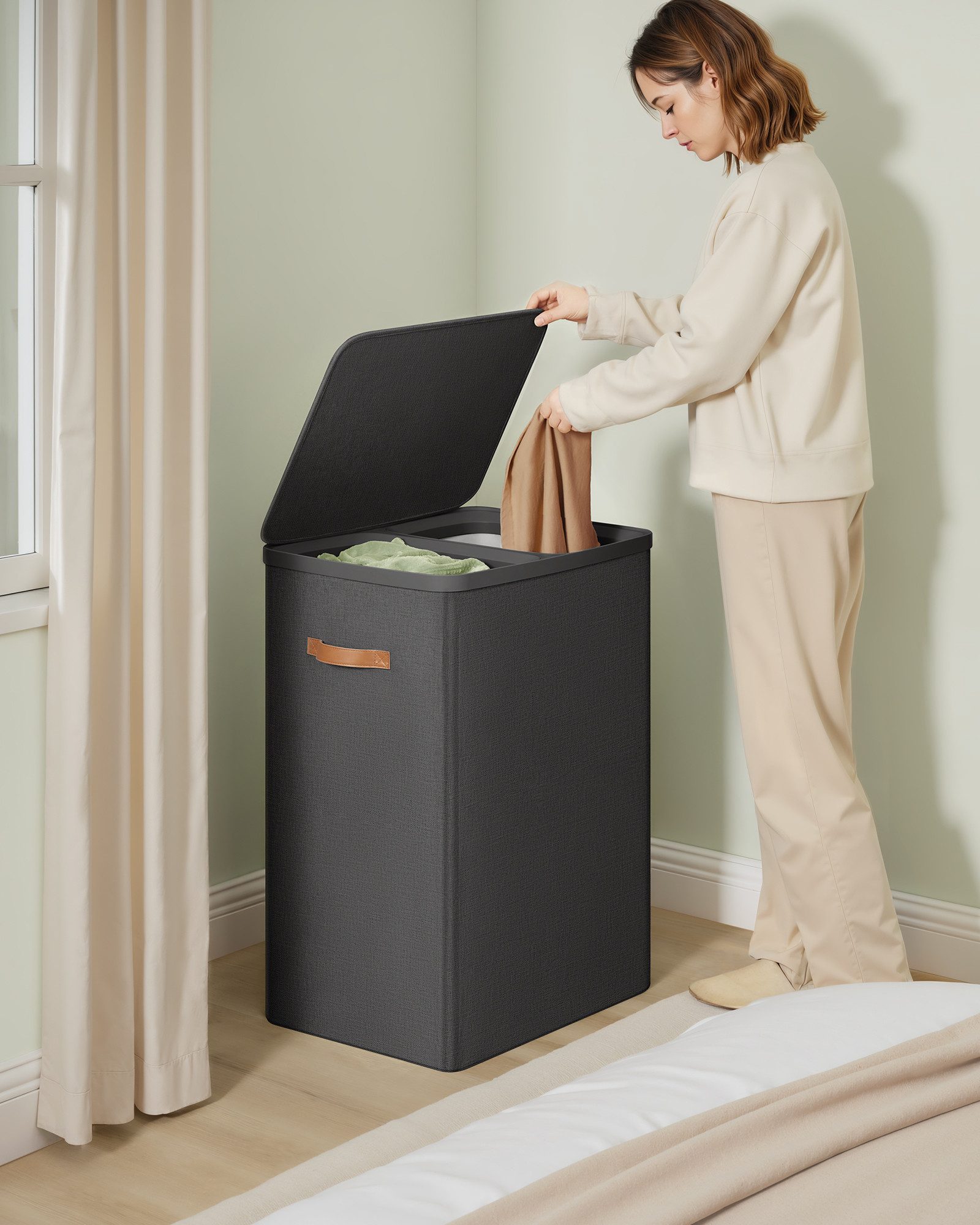 SONGMICS Wäschekorb, 170 L Wäschesammler 2 günstig online kaufen