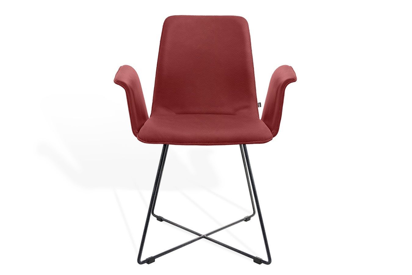 KFF Armlehnstuhl Armlehnstuhl Maverick Leder rot
