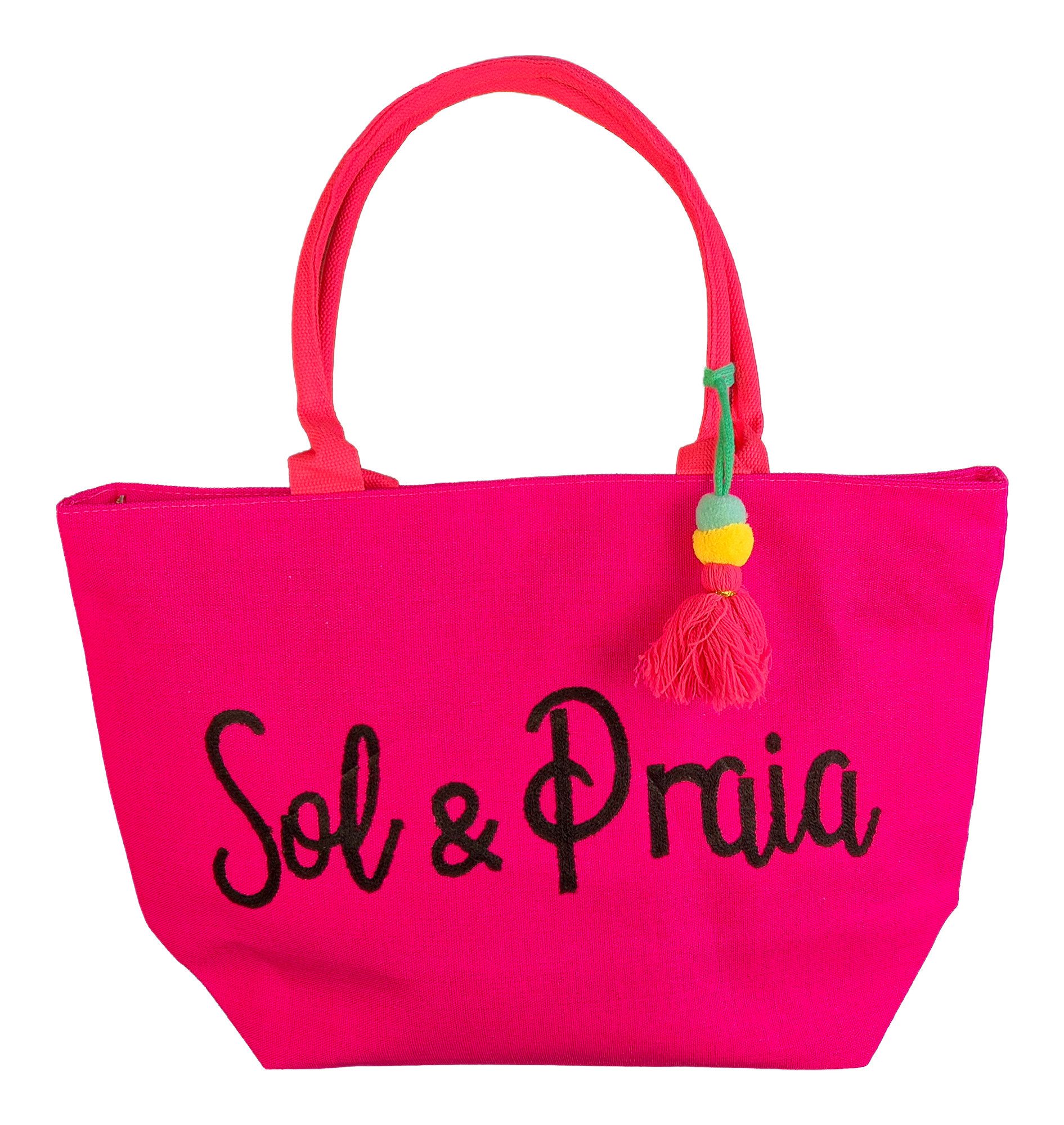 Einkaufszauber Strandtasche Strandtasche Urlaubstasche Brazil Neonpink, Neonpink
