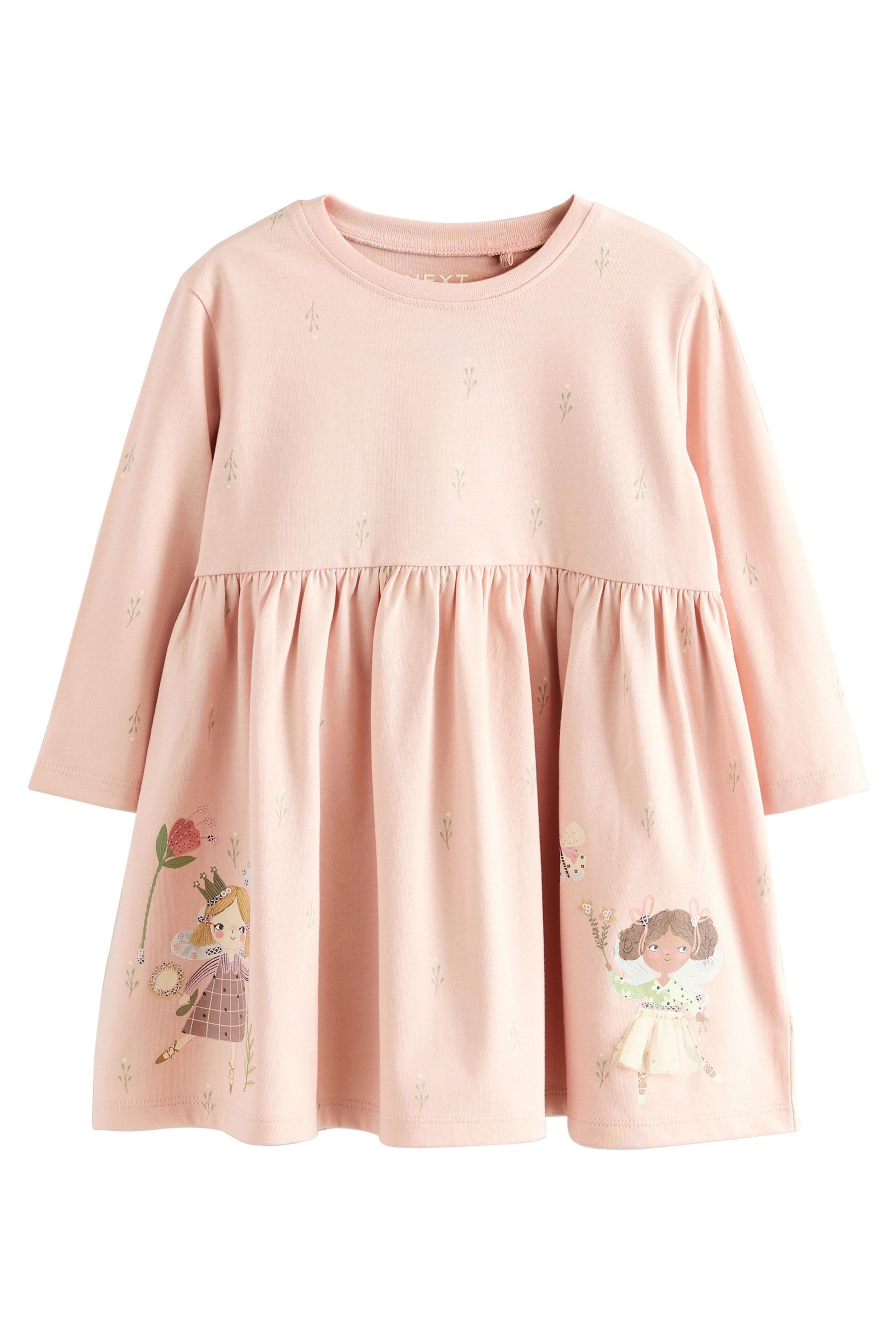 Next Blusenkleid Verziertes Kleid mit langen Ärmeln (1-tlg)