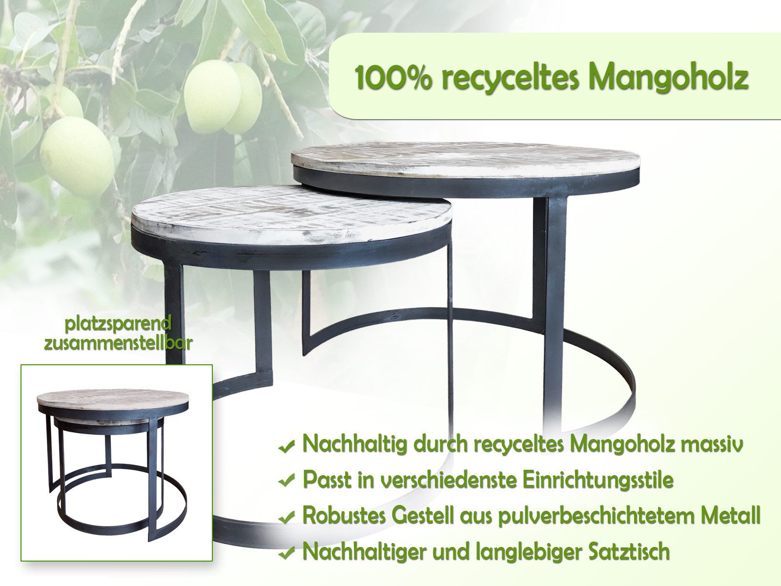 Amagohome Couchtisch Couchtisch 2er Set rund günstig online kaufen