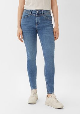 comma casual identity 5-Pocket-Jeans Superskinny-Jeans mit verkürztem Bein Garment Dye