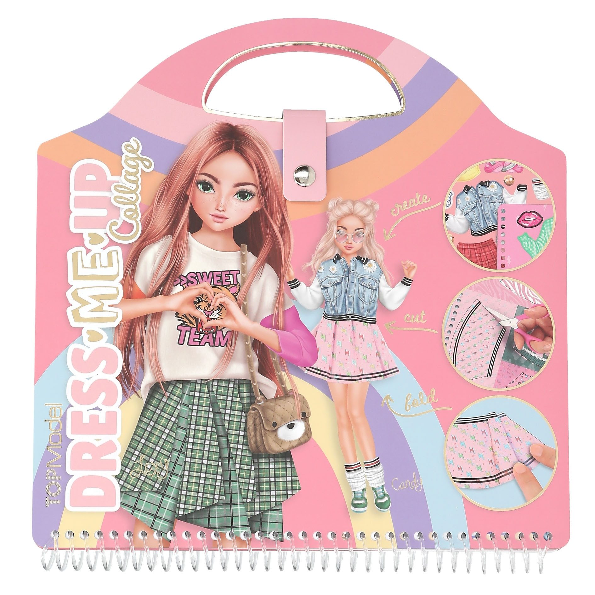 Depesche Schmuckset TOPModel Stickerbuch Ballerina 20 Seiten mit Designpapier, Rosa, inkl. 5 Stickerbogen, zum Selbstgestalten
