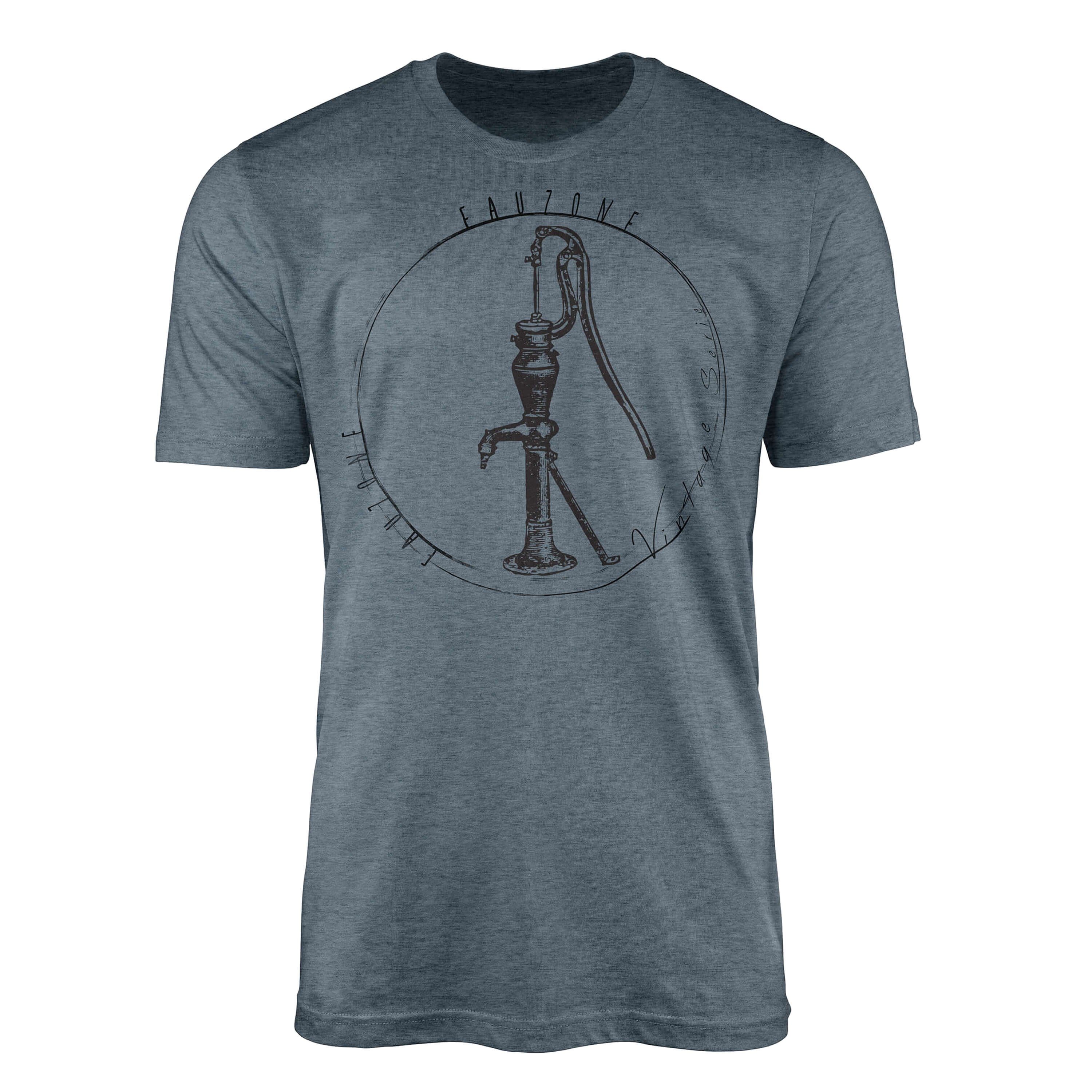 Sinus Art T-Shirt Vintage Herren T-Shirt Pumpe Indigo | T-Shirts