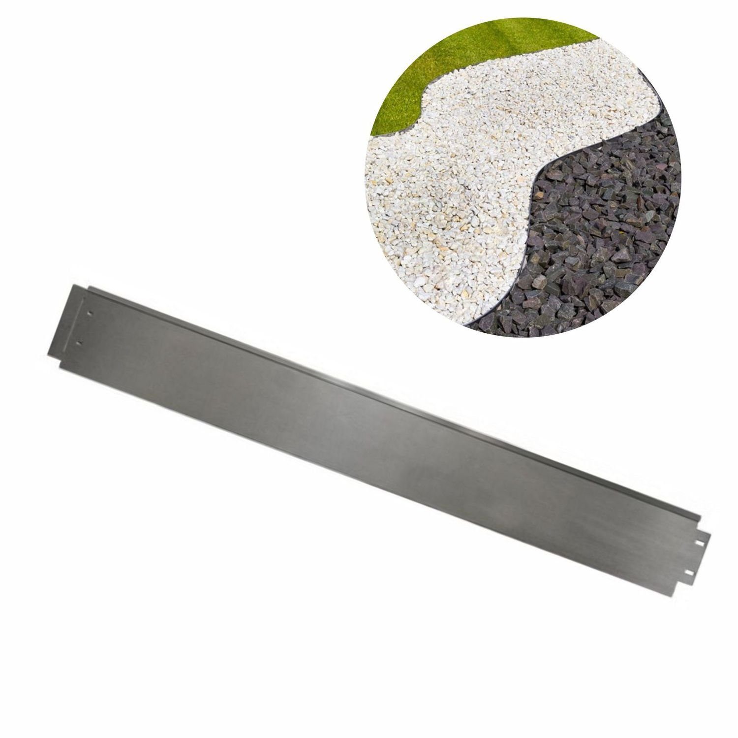 Green-split Beetbegrenzung Rasenkanten Metall Alu/Zink 100 cm x 14 cm