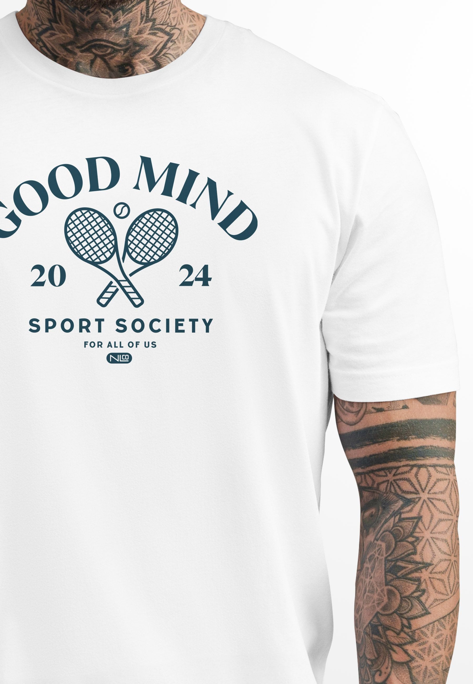 Neverless Print-Shirt Herren T-Shirt Sport Tennis Grafik Good Mind Sport So günstig online kaufen