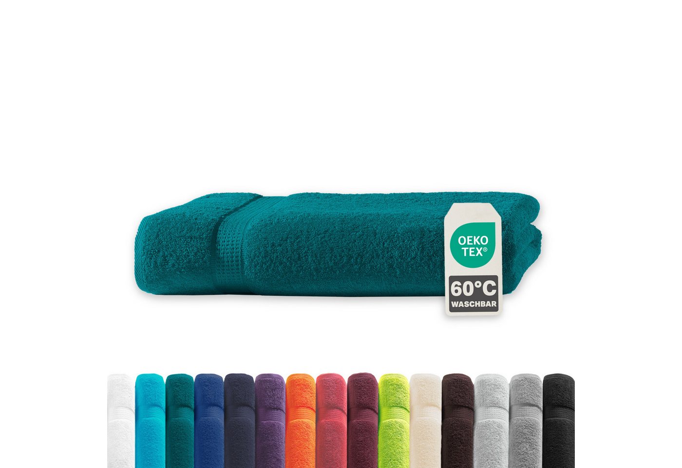 Devior Handtuch Set Frottierserie Elegance in vielen Farben, hochwertig mit 500 g/m², Badetuch - 100% Baumwolle (1-St), 100x150 cm, ideal für Bad & Sauna, 60° Wäsche, trocknergeeignet