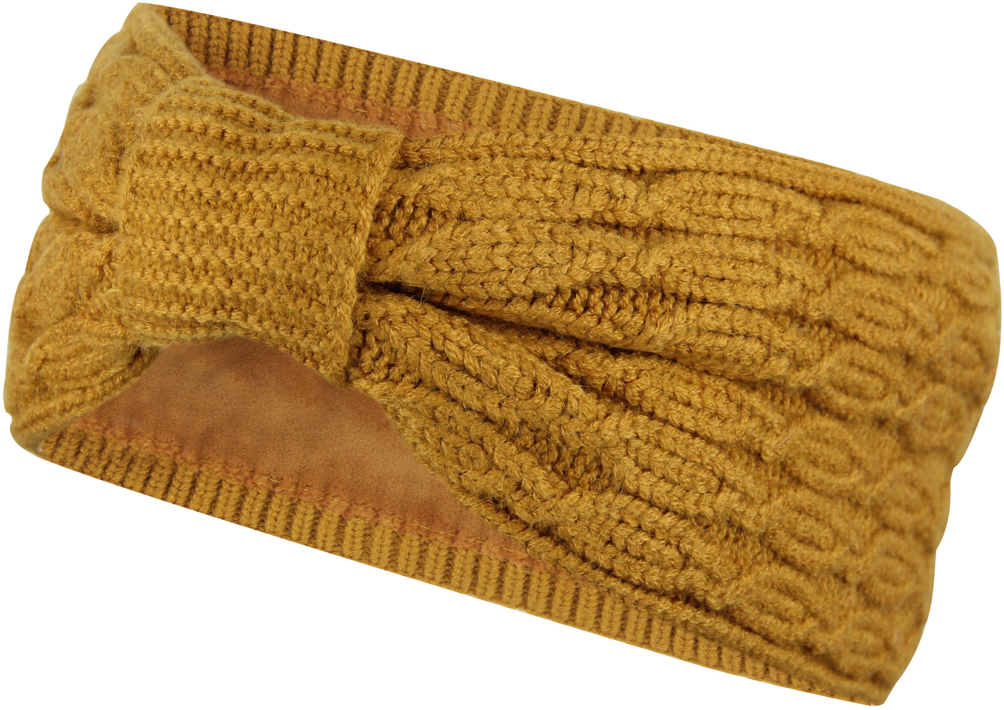 Frentree Stirnband Damen, Strick Haarband im Twist Knoten Schleife Design, Ohrenschützer Mädchen mit weichem Fleece Innenfutter