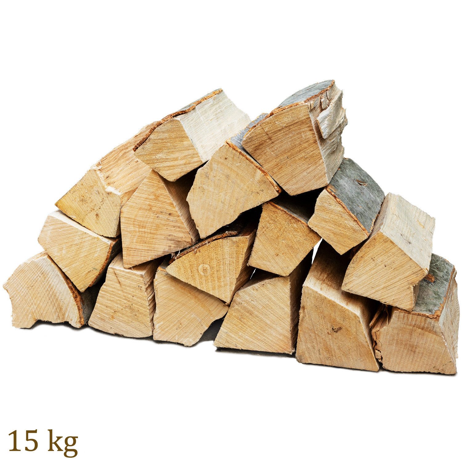 Flameup Kaminholz Brennholz Kaminholz Holz 15kg Ofen Kamin Kaminofen Grill Buche 25 cm, 15 kg