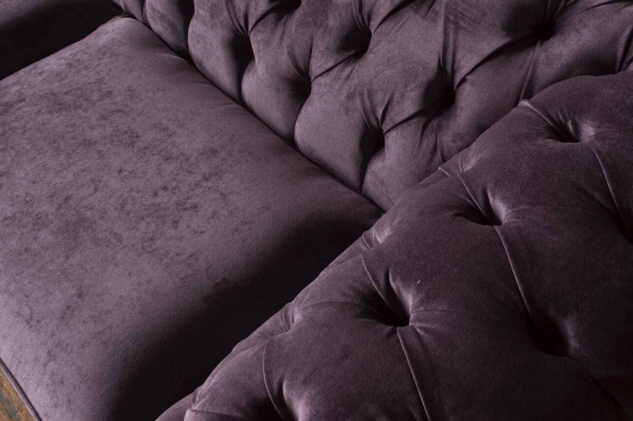 Textil Chesterfield-Sofa, Klassisch Design Sofa Dreisitzer Wohnzimmer Chesterfield JVmoebel
