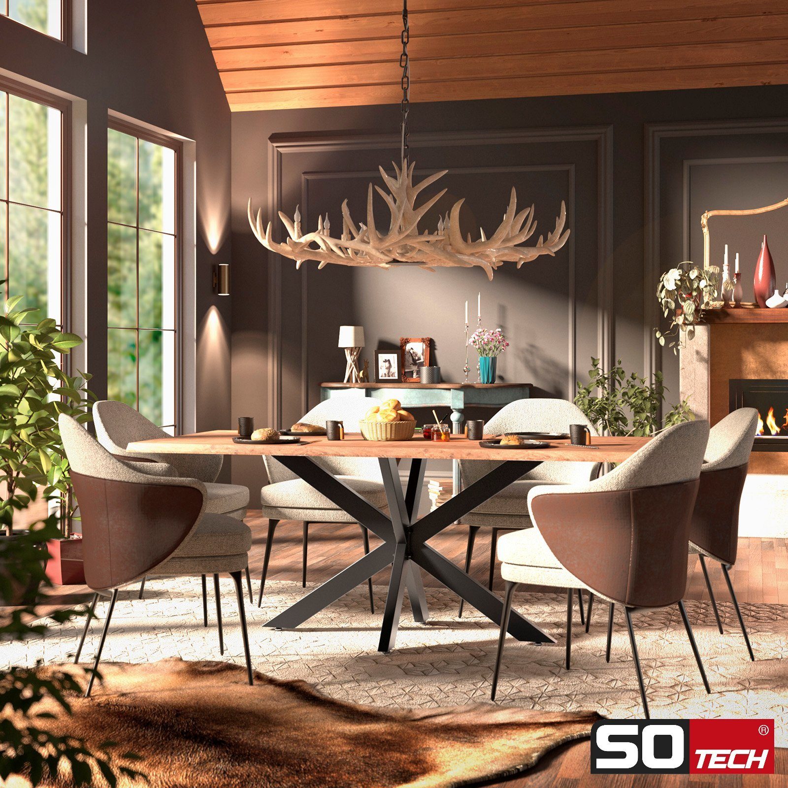 SO-TECH® Tischgestell SPIDER Schwerlast Tischbeine Tischfüße, einfache Mont günstig online kaufen