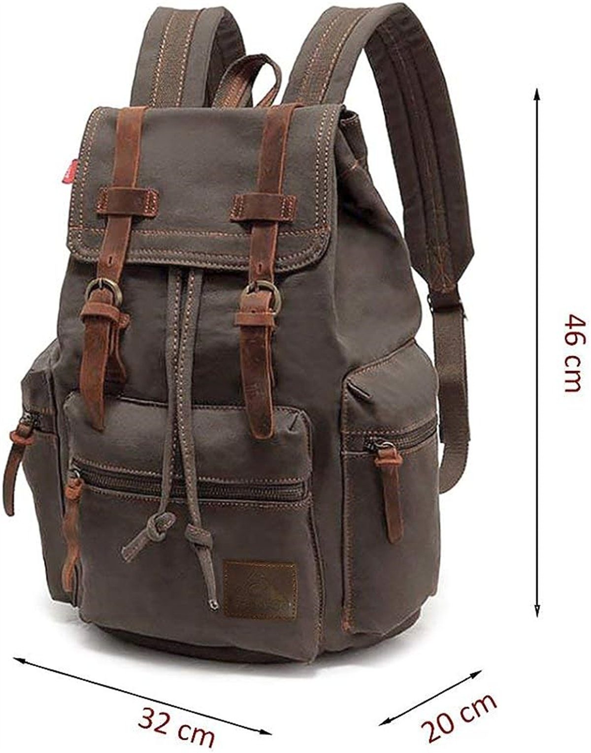 XDeer Schulrucksack Retro Segeltuch Rucksack,Canvas Vintage Rucksack,Schulrucksack, 35 L Reisetasche Dauerhaft Schulterpackung für Herren Damen