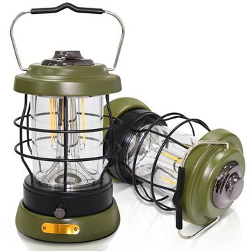 KEENZO LED Laterne Retro LED Campinglampe outdoor Latern Stufenlos Dimmbar, LED fest integriert