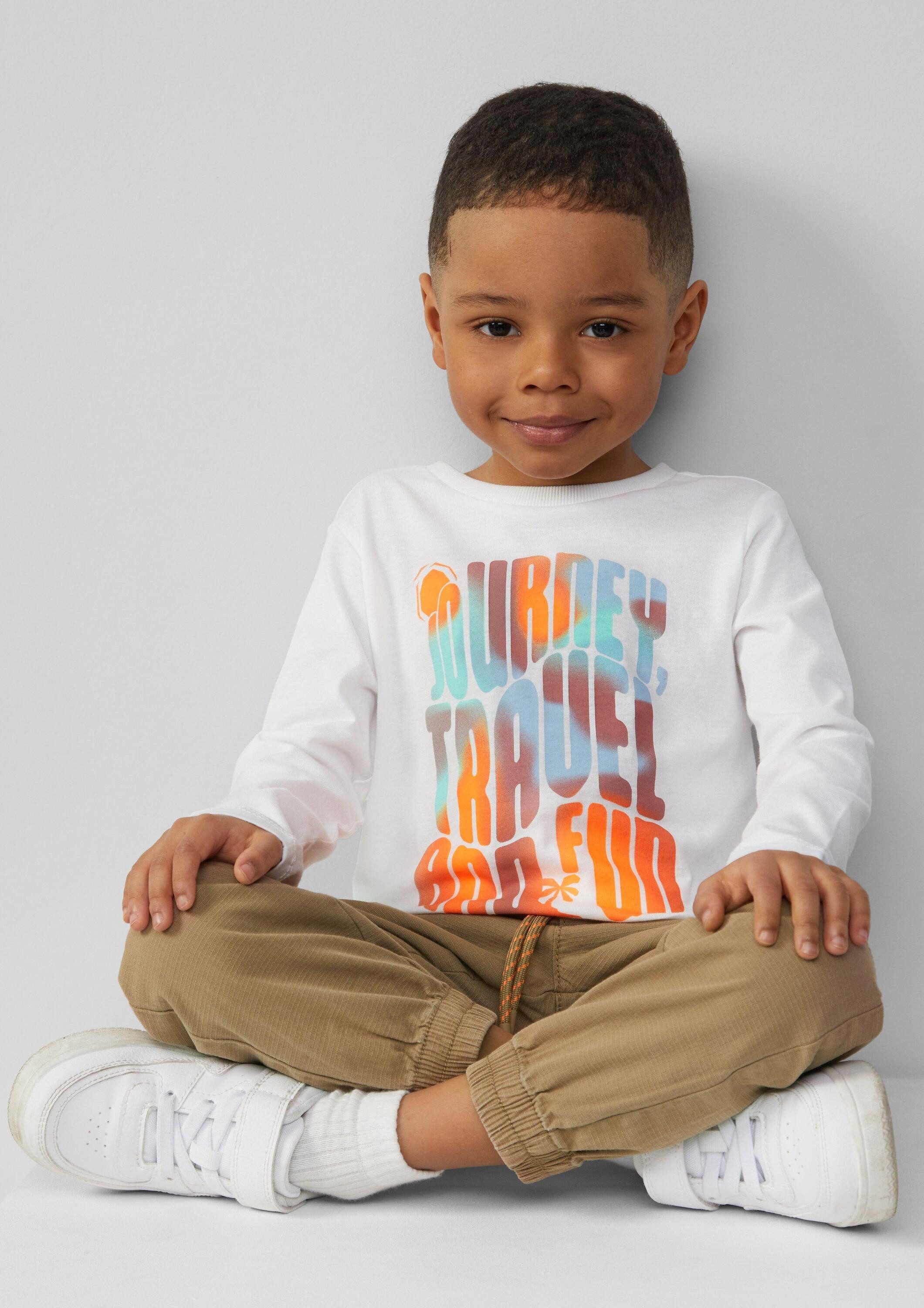 s.Oliver Langarmshirt T-Shirt Jersey-Longsleeve mit Frontprint
