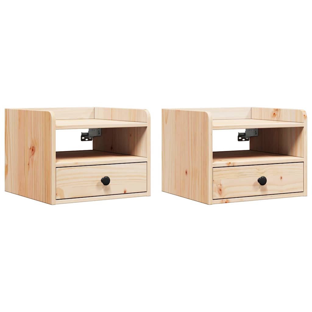 vidaXL Nachttisch Nachttisch 2 pcs Braun 38 x 36 x 29,5 cm Massivholz Kiefe günstig online kaufen