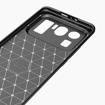 CoverKingz Handyhülle Hülle für Xiaomi Mi 11 Ultra Handyhülle Silikon Case Cover Bumper 17,29 cm (6,81 Zoll), Handyhülle Bumper Silikoncover Softcase Carbonfarben