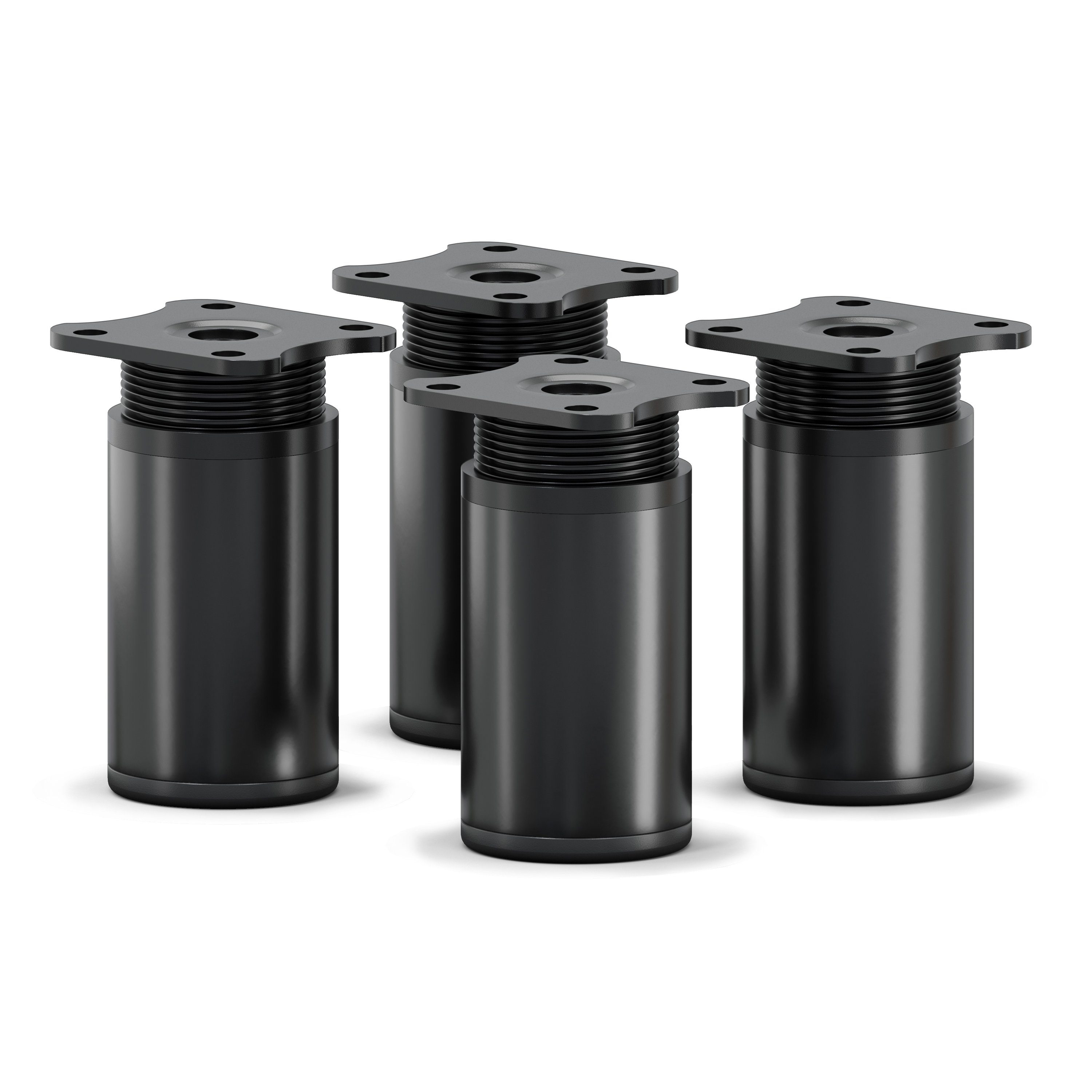sossai® Möbelfuß Runde Schrankfüße, 4er & 8er Set, höhenverstellbar, (4-St), Farbe: Schwarzmatt