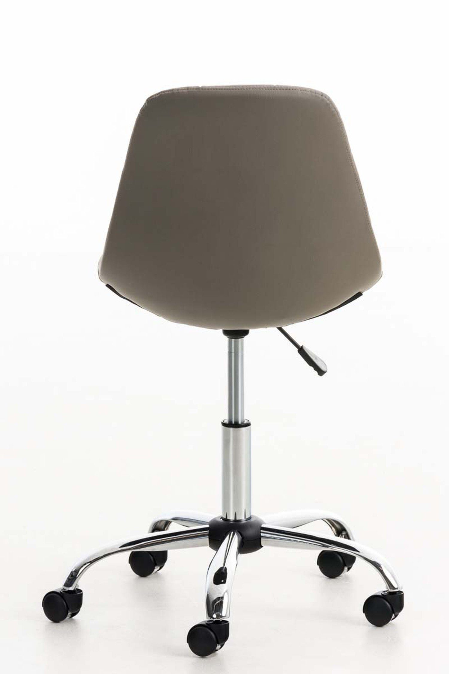 TPFLiving Bürostuhl Konferenzstuhl), - - Rückenlehne Kunstleder 360° (Schreibtischstuhl, Chefsessel, Drehstuhl, Emily taupe und chrom Metall bequemer Sitzfläche: Gestell: mit drehbar höhenverstellbar