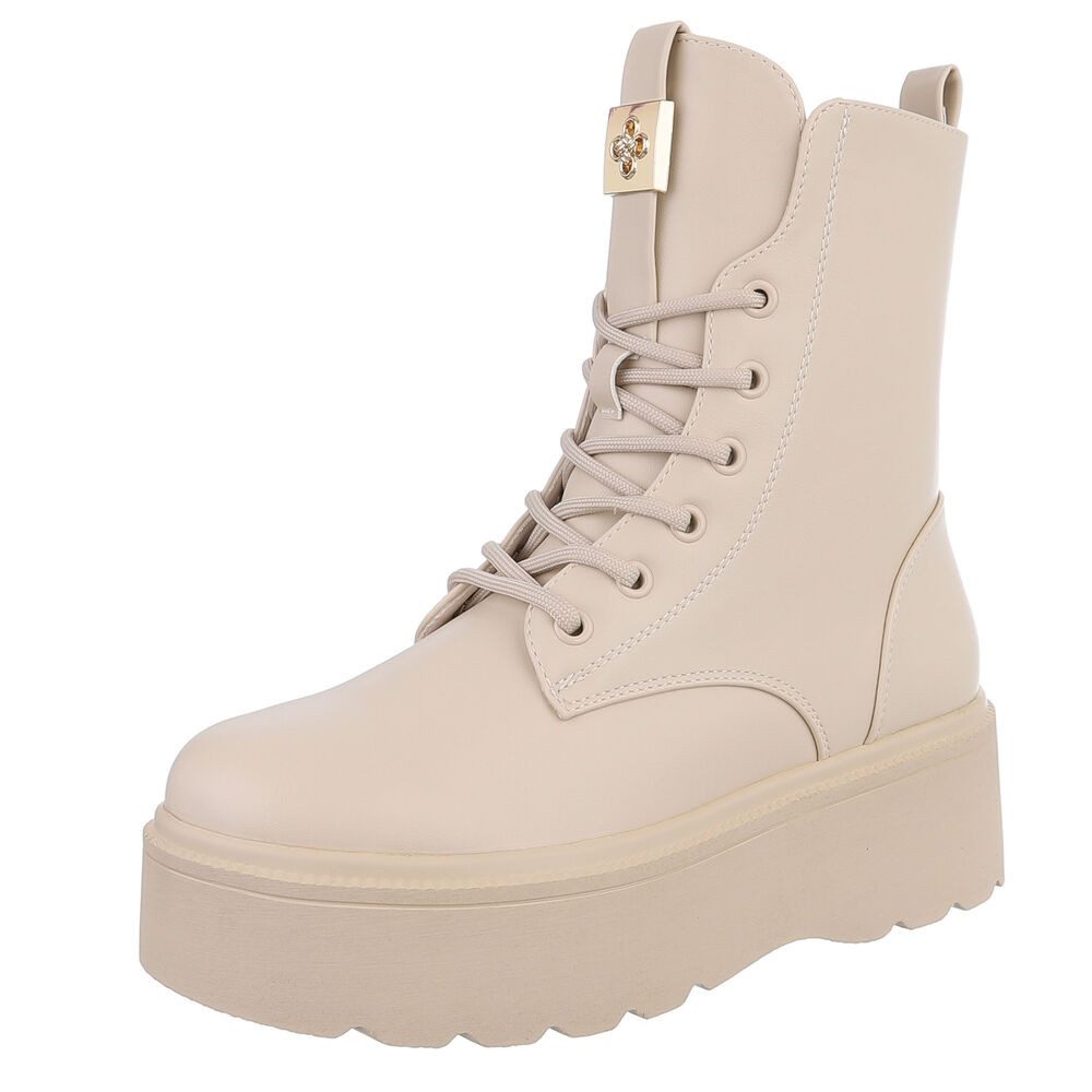 Ital-Design Modische Schnürstiefel mit Schnalle für Damen Schnürstiefelette günstig online kaufen