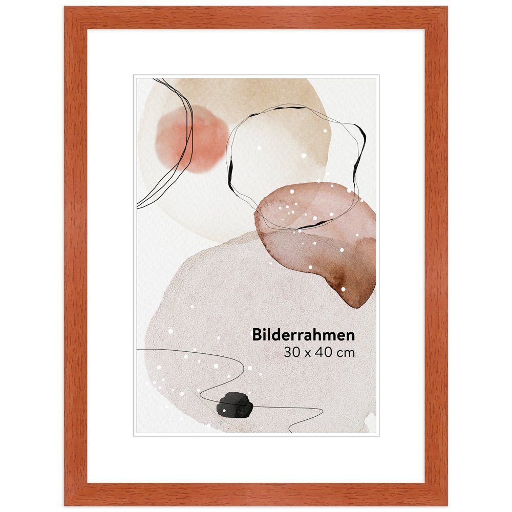WANDStyle Bilderrahmen Klassisch aus Stil Massivholz Kirschbaum-Optik, H430, im