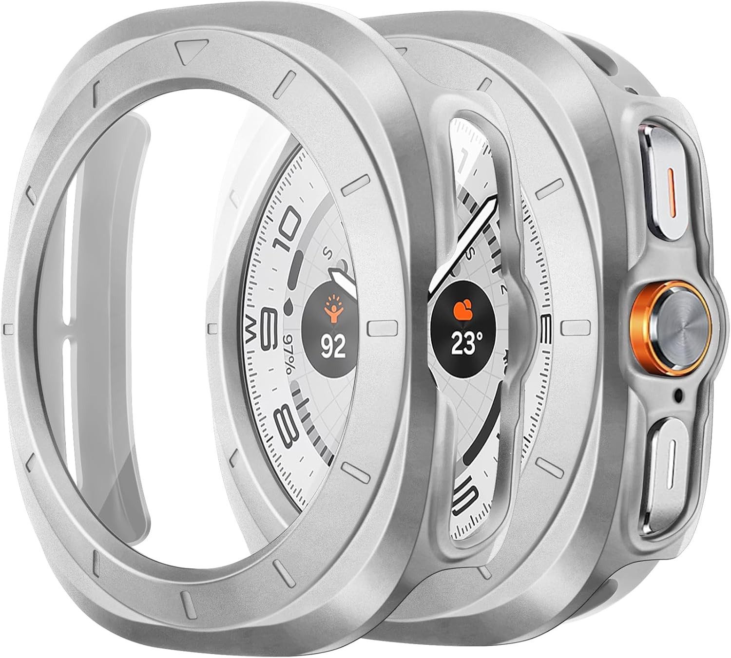 MSM Smartwatch-Hülle Hülle für Samsung Galaxy Watch Ultra 47mm 2025 Schutzglas Panzerfolie
